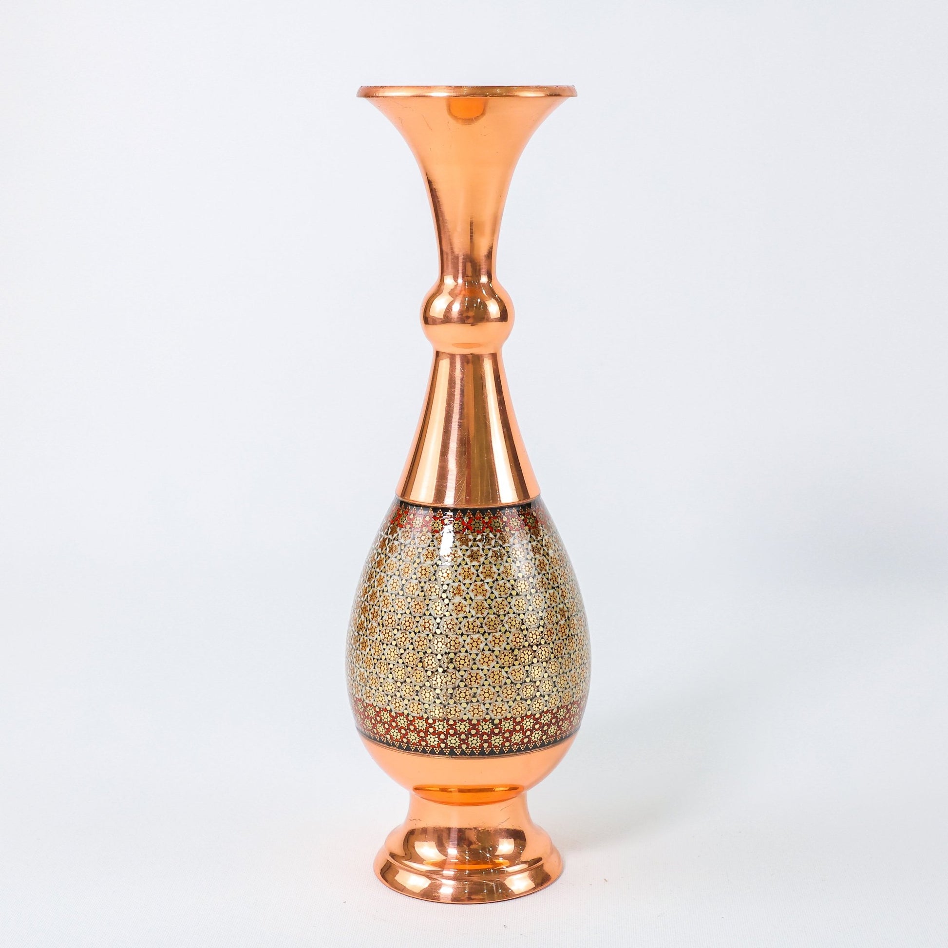 Vase – Height 30 cm – Copper & Khatam - D1 - Meraas Gallery