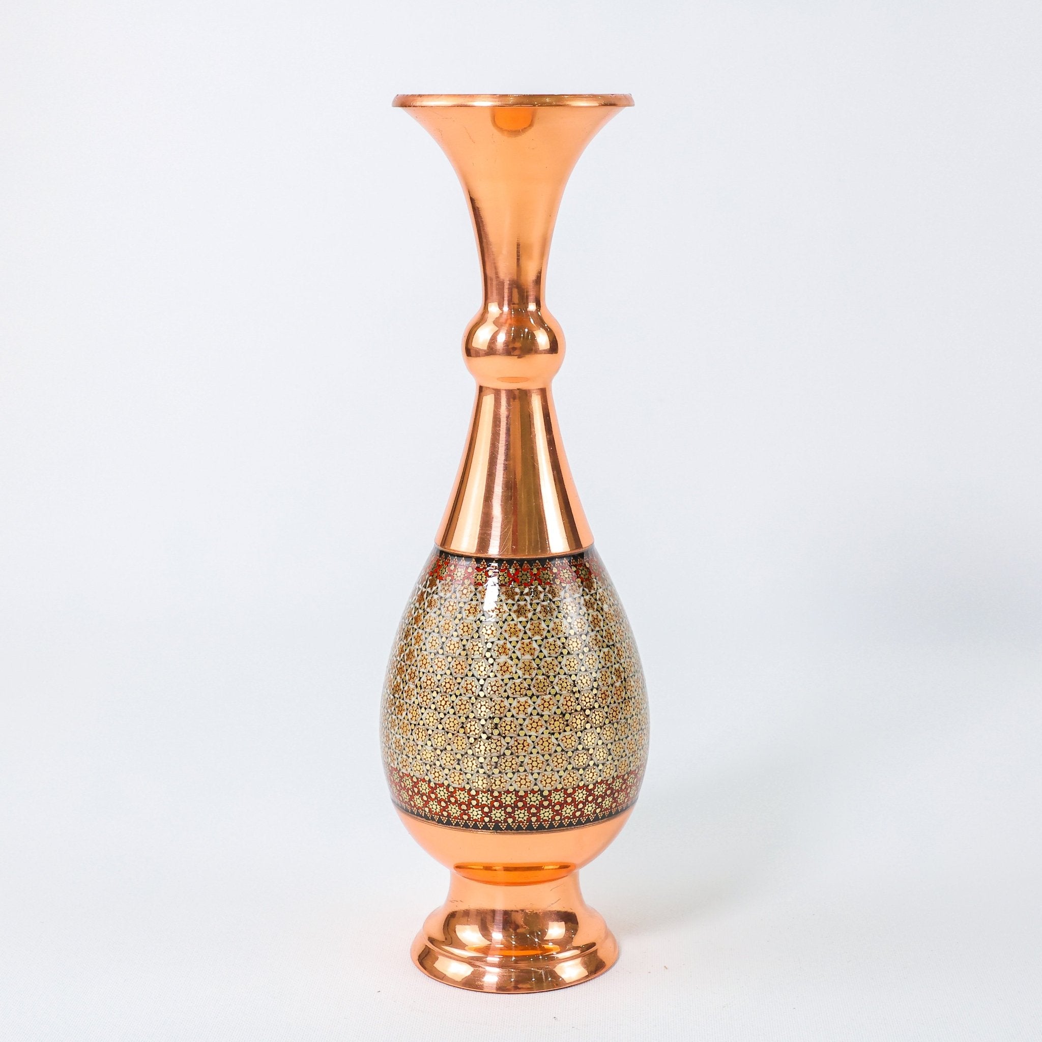 Vase – Height 30 cm – Copper & Khatam - D1 - Meraas Gallery