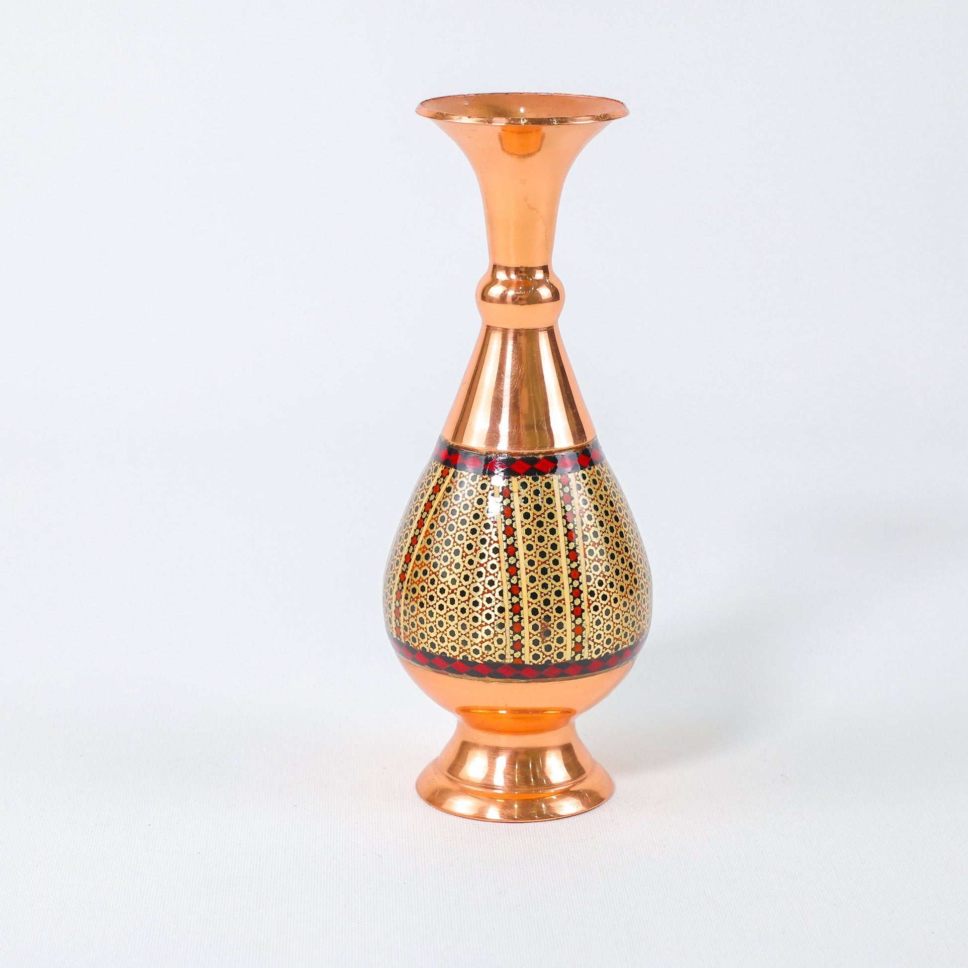Vase – Height 20 cm – Copper & Khatam - D1 - Meraas Gallery