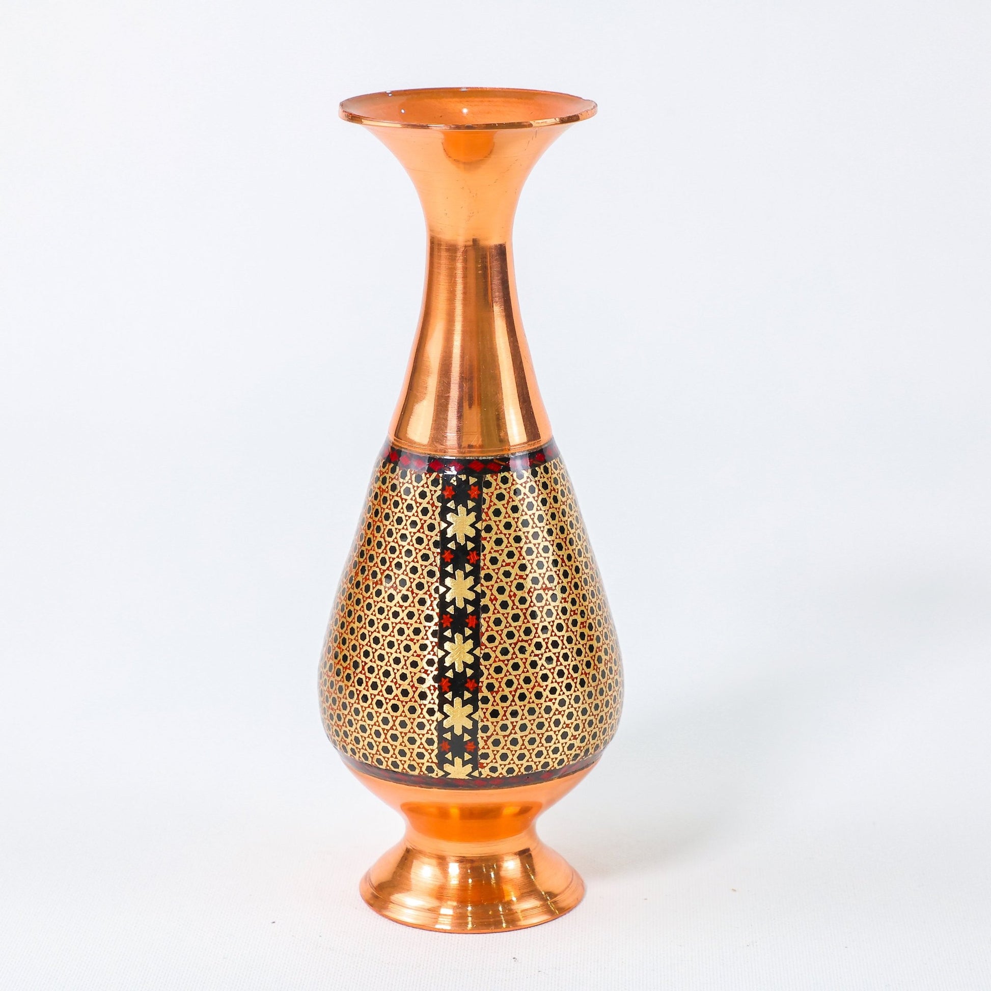 Vase – Height 20 cm – Copper & Khatam - D1 - Meraas Gallery