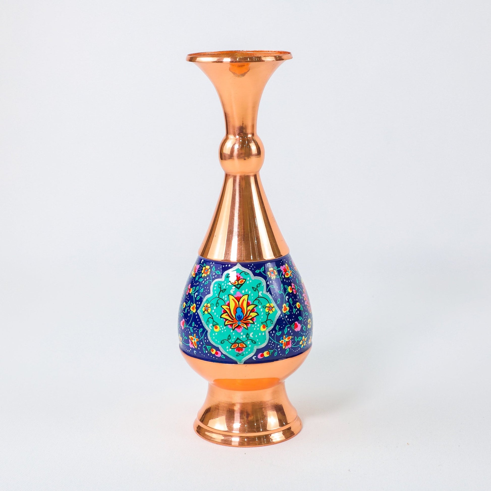 Vase – Sorahi Shape Pardazi Design – Hand - Painted Copper – Size 25 cm - Meraas Gallery