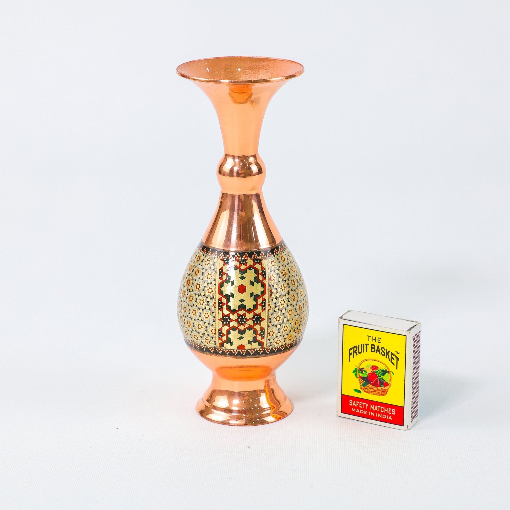 Vase – Height 16 cm – Copper & Khatam - Meraas Gallery
