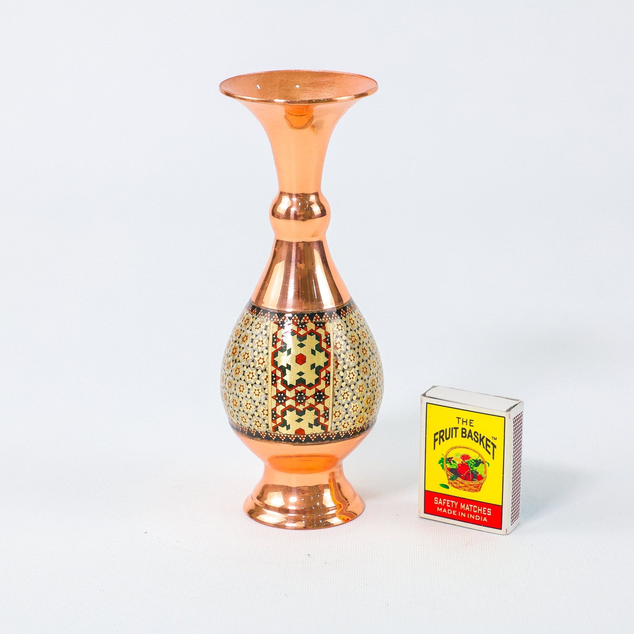 Vase – Height 16 cm – Copper & Khatam - Meraas Gallery