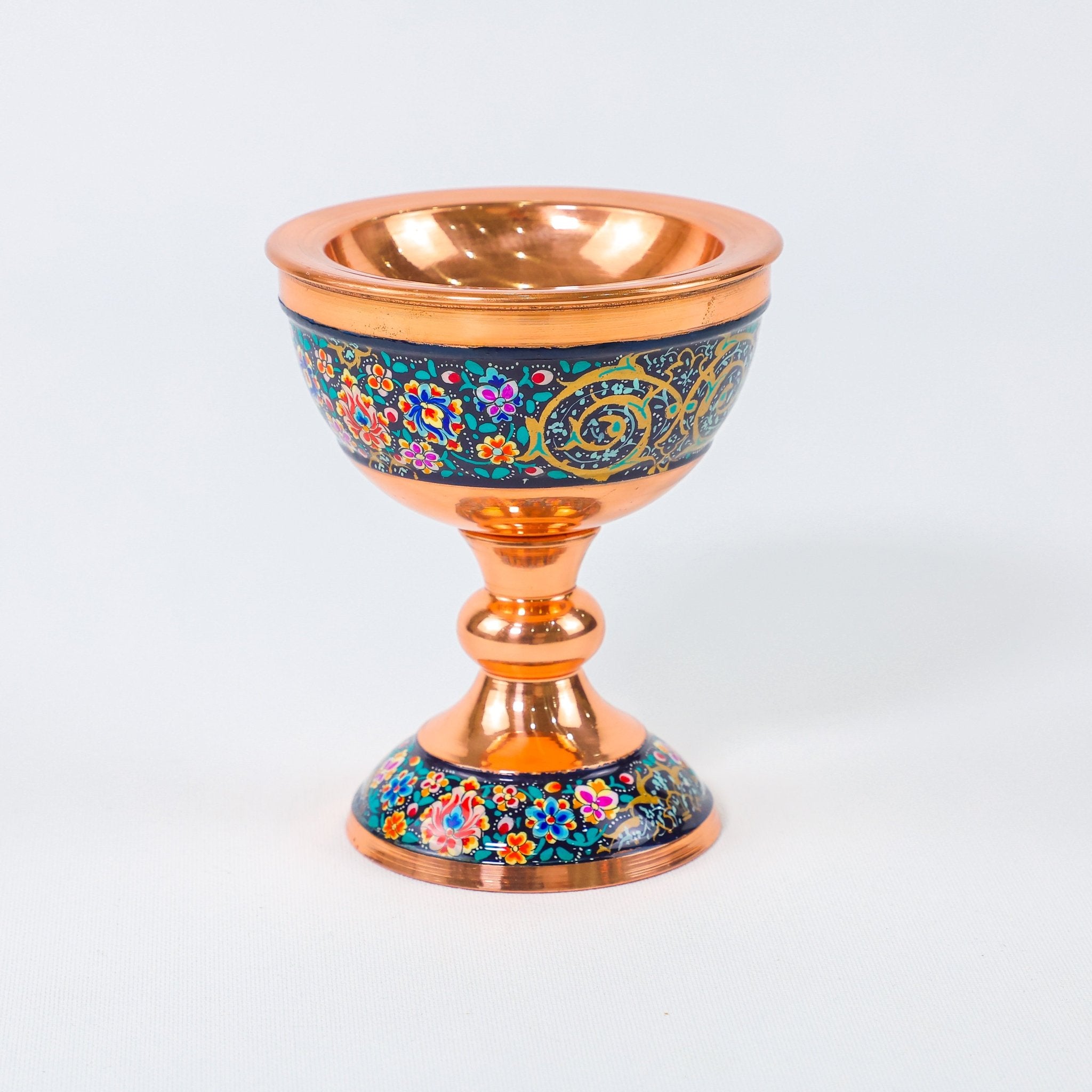 Sangab Bowl – Pardazi Design (Ghorbanians) – Hand - Painted Copper – Size 11 cm - Meraas Gallery