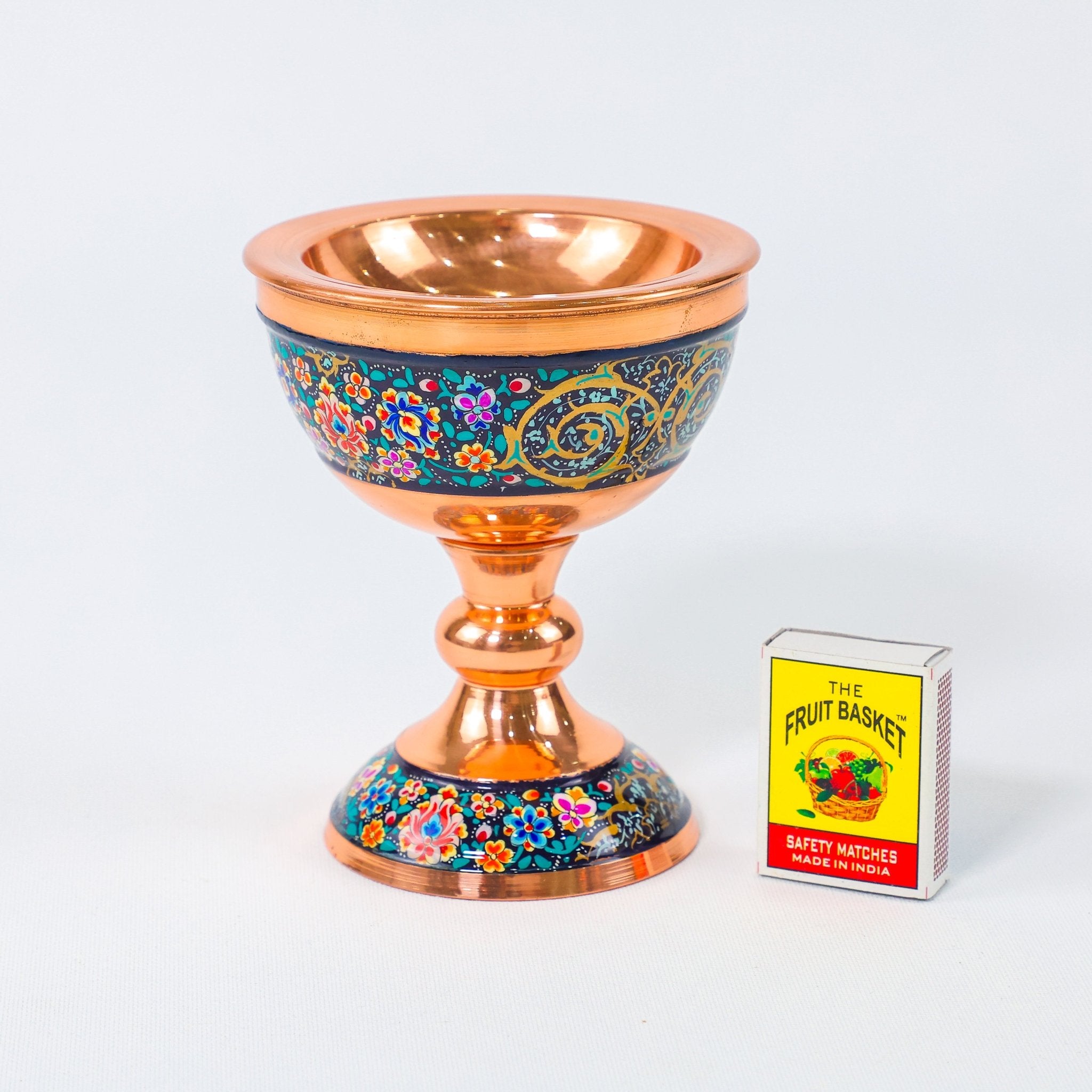 Sangab Bowl – Pardazi Design (Ghorbanians) – Hand - Painted Copper – Size 11 cm - Meraas Gallery