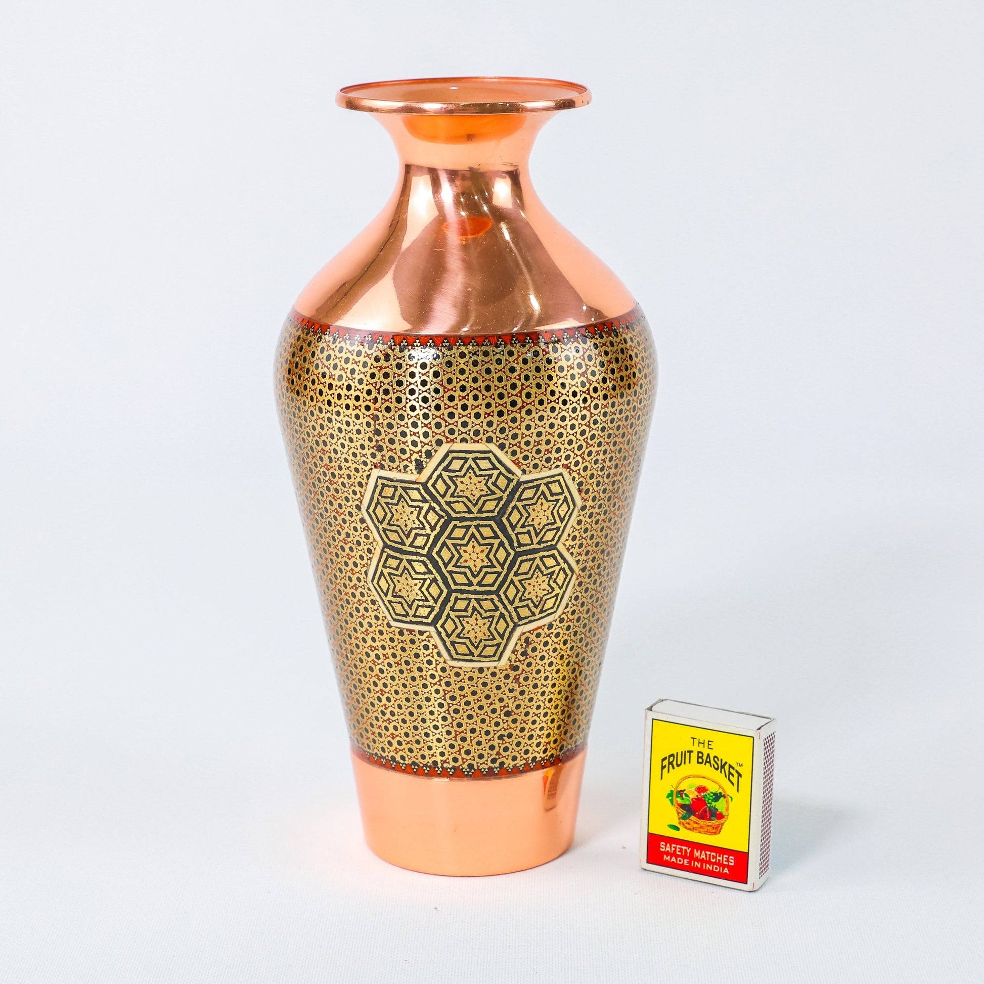 Pear - Shaped Vase – Copper & Khatam - Meraas Gallery