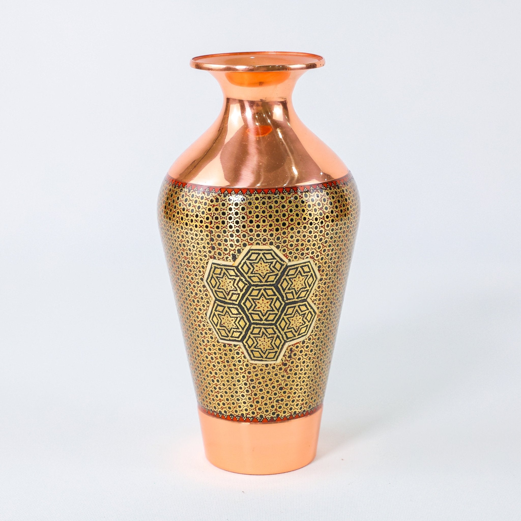 Pear - Shaped Vase – Copper & Khatam - Meraas Gallery