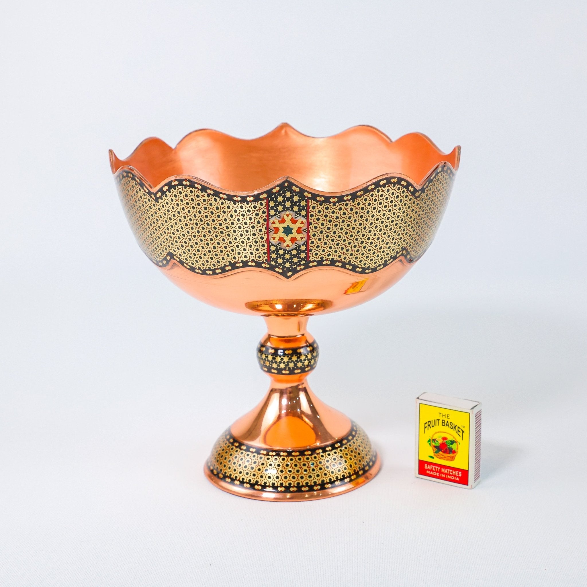 Fruit Bowl – Scalloped Rim – Copper & Khatam - Meraas Gallery