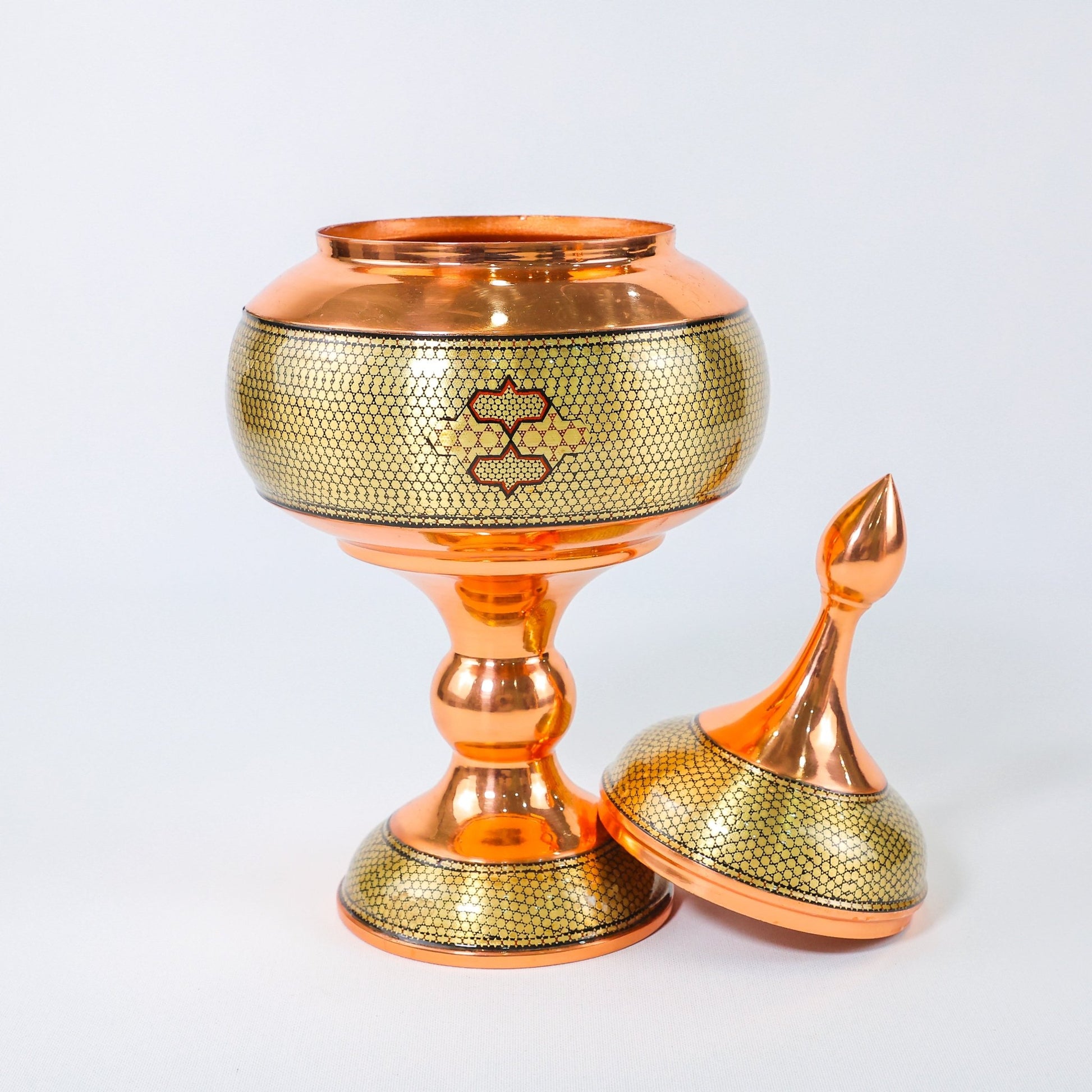 Chocolate Bowl – Height 35 cm – Copper & Khatam - D1 - Meraas Gallery