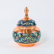 Large Sugar Bowl – Pardazi Design (Ghorbanians) – Hand - Painted Copper – Size 20 cm - Meraas Gallery