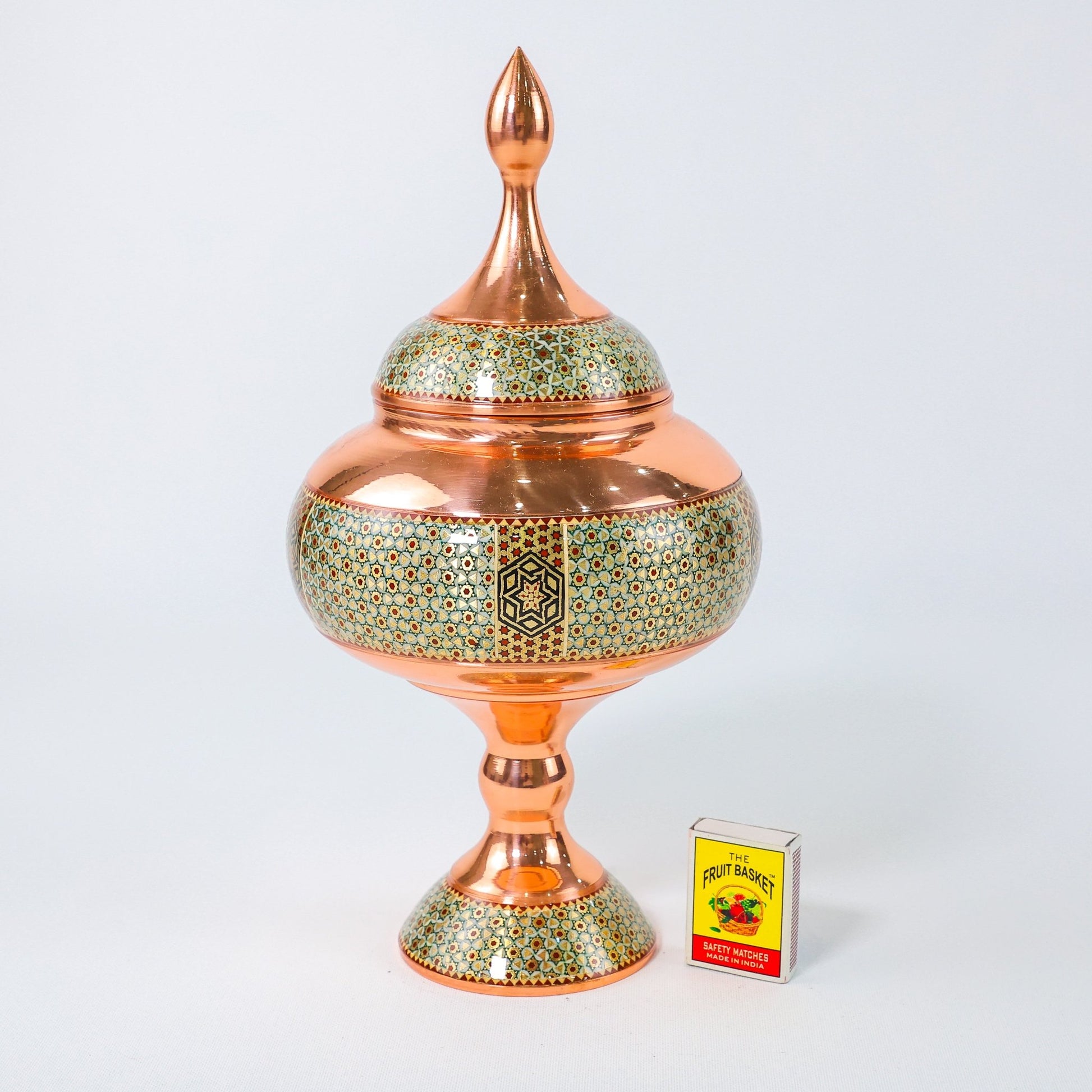 Chocolate Bowl – Height 27 cm – Copper & Khatam - Meraas Gallery