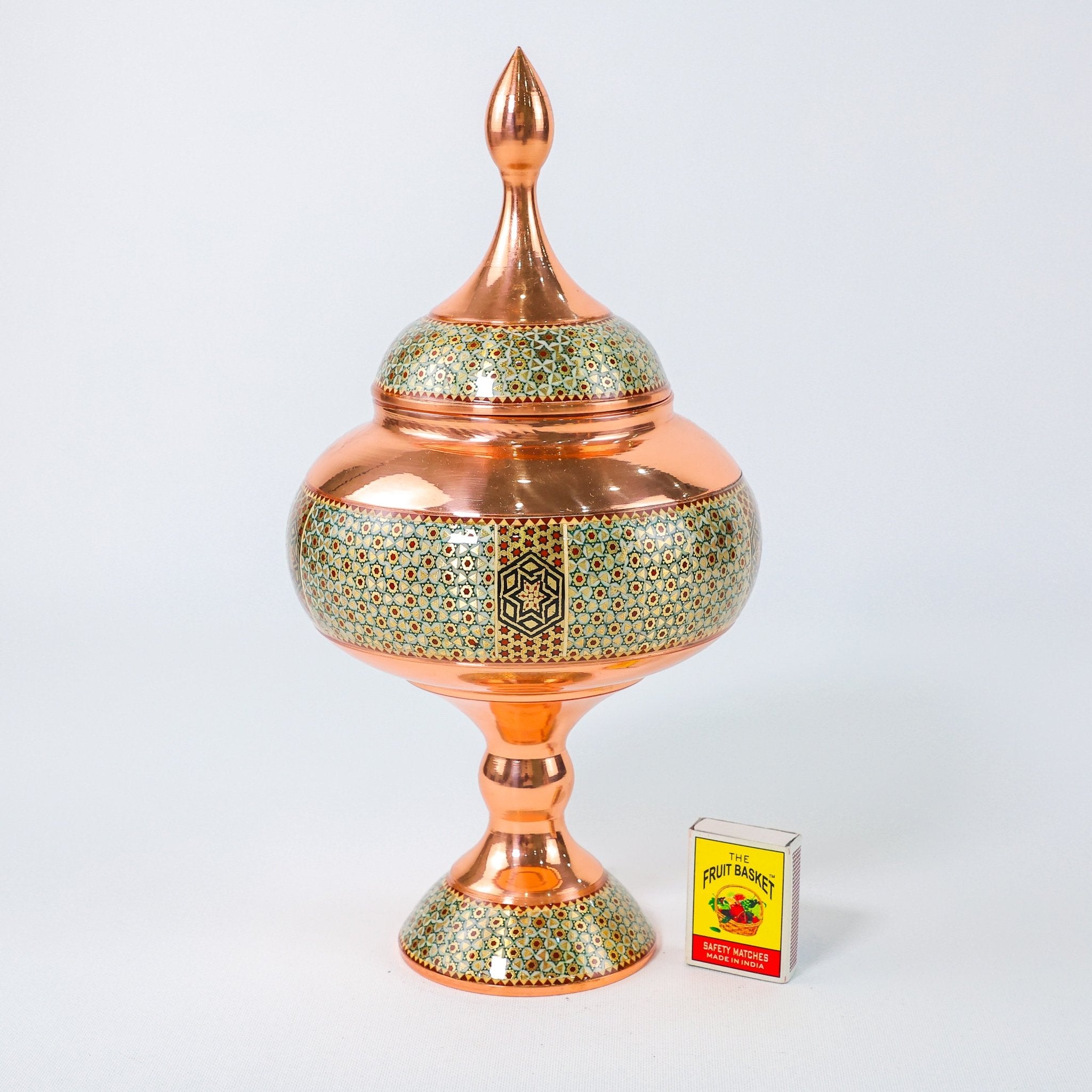 Chocolate Bowl – Height 27 cm – Copper & Khatam - Meraas Gallery