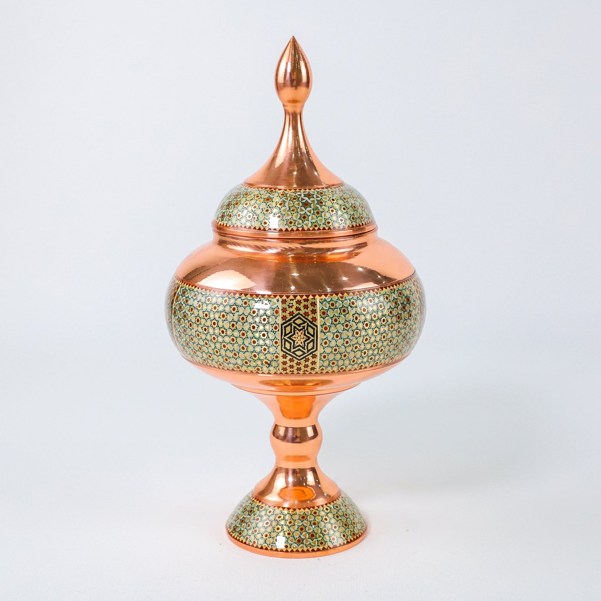 Chocolate Bowl – Height 27 cm – Copper & Khatam - Meraas Gallery