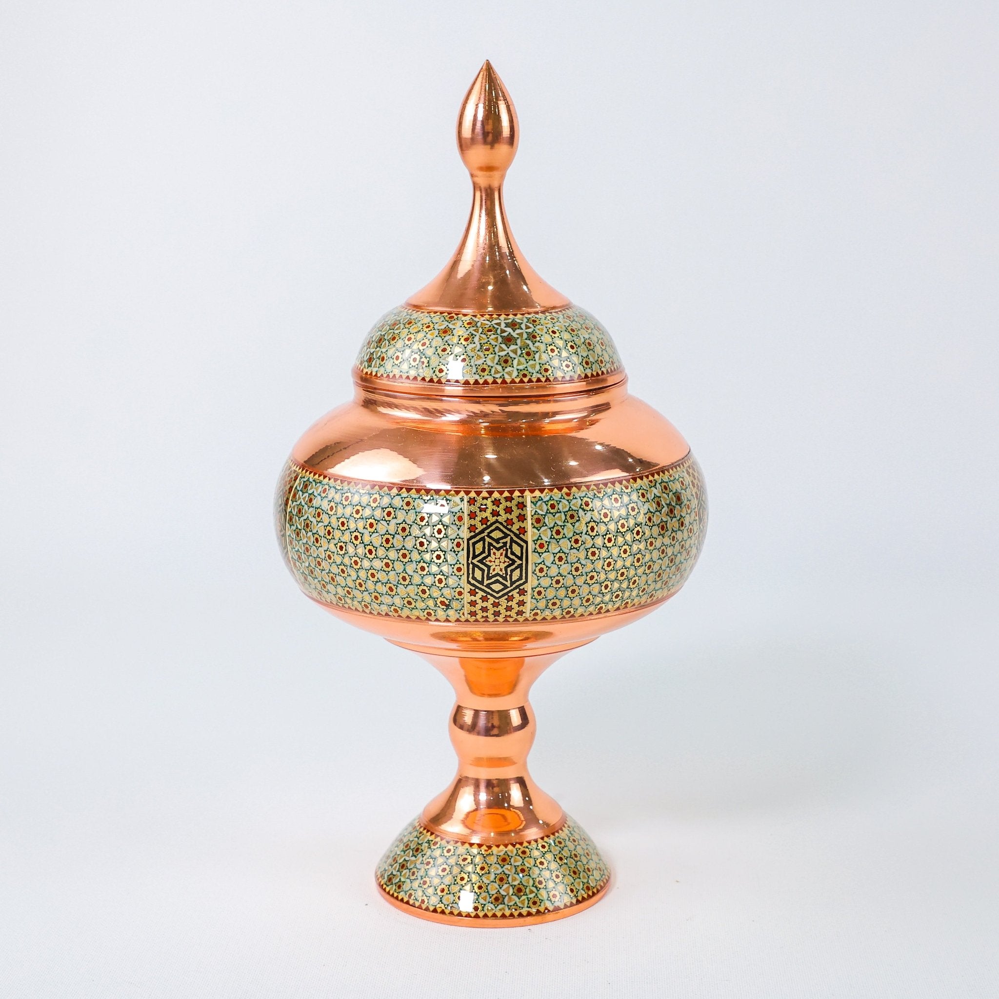 Chocolate Bowl – Height 27 cm – Copper & Khatam - Meraas Gallery
