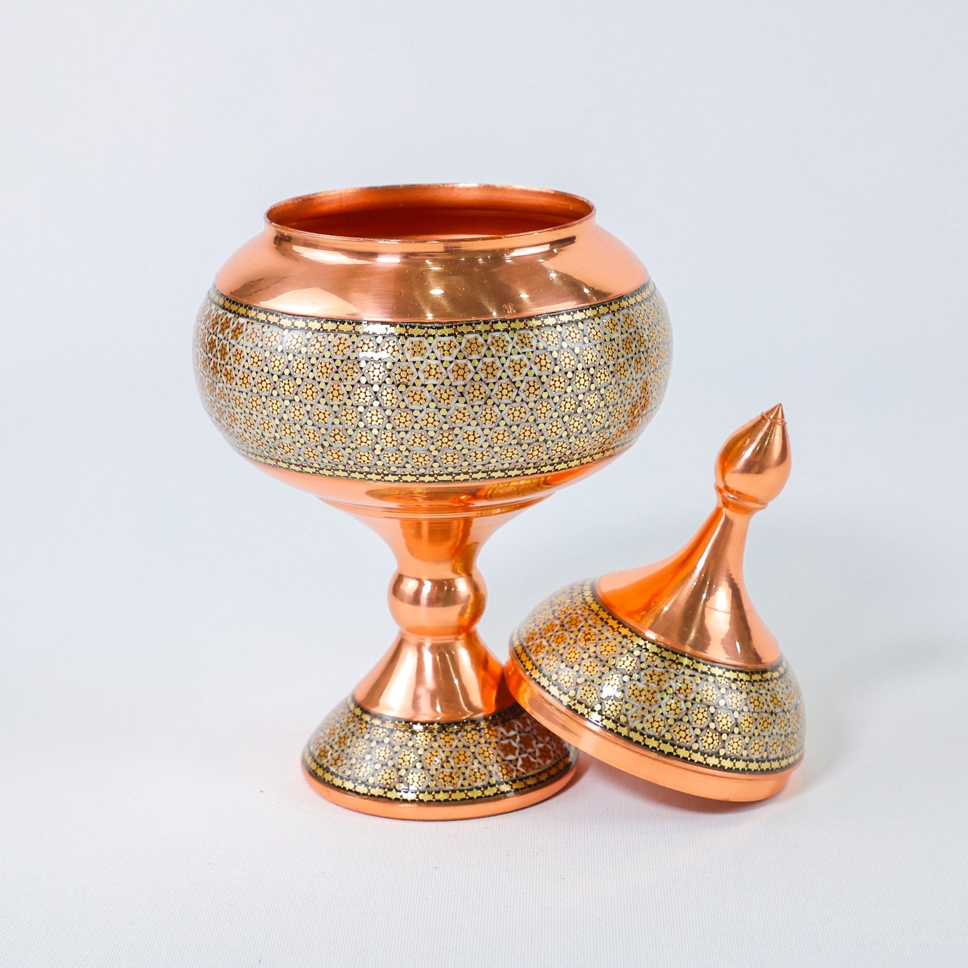 Chocolate Bowl – Height 25 cm – Copper & Khatam - Meraas Gallery