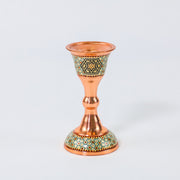 Candlestick – Height 14 cm – Copper & Khatam - Meraas Gallery
