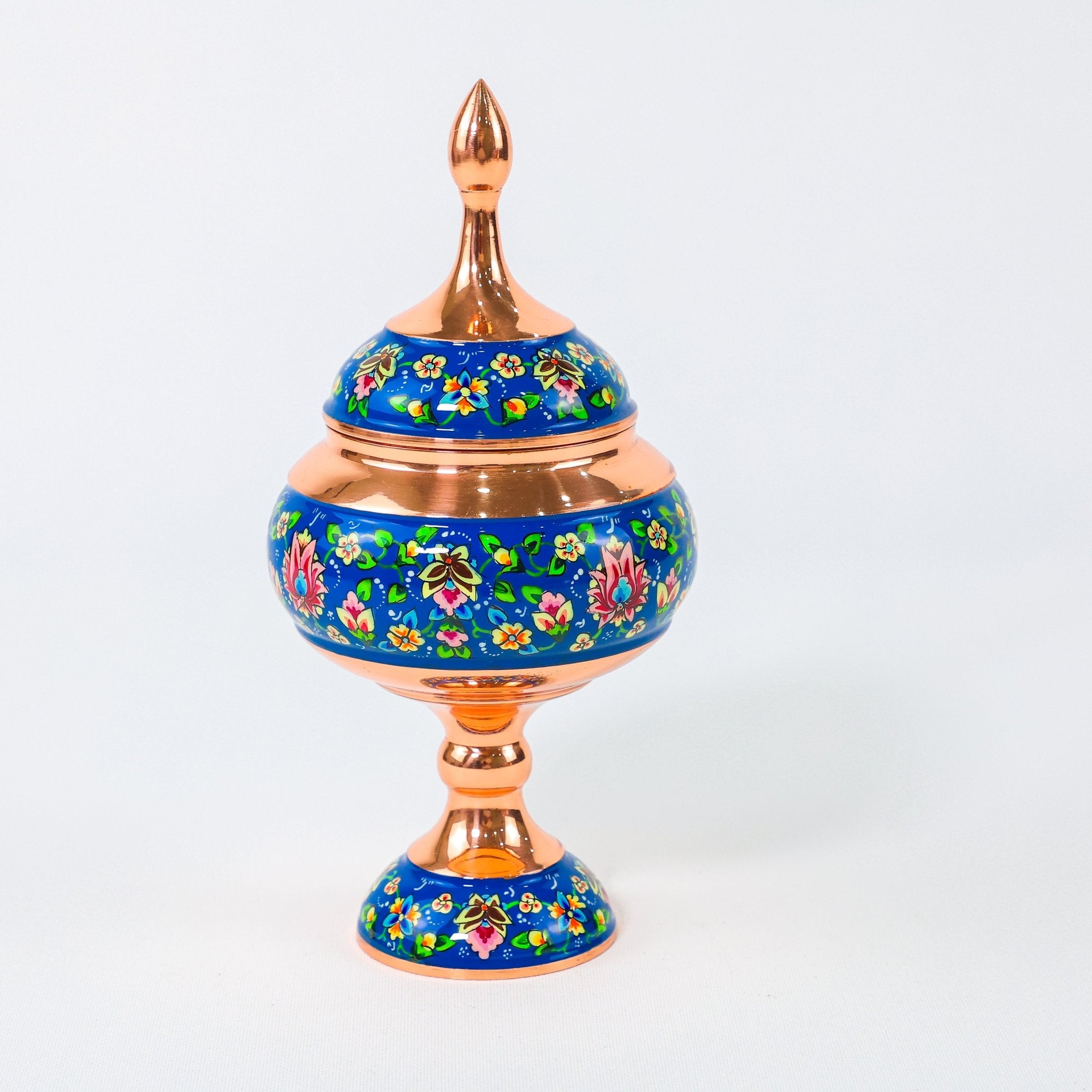 Pedestal Chocolate Bowl – Pardazi Design – Hand - Painted Copper – Size 22 cm - Meraas Gallery