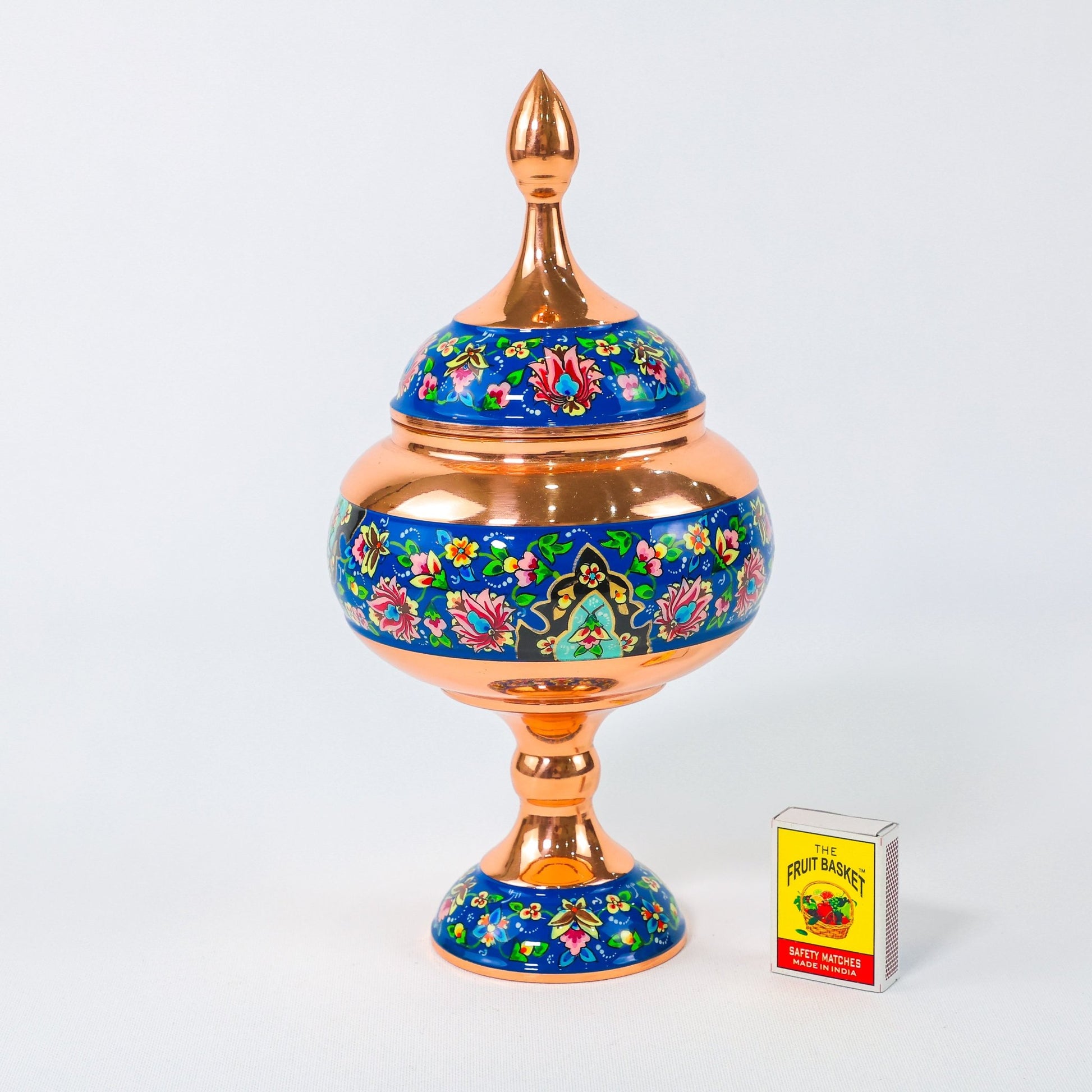 Pedestal Chocolate Bowl – Pardazi Design – Hand - Painted Copper – Size 25 cm - Meraas Gallery