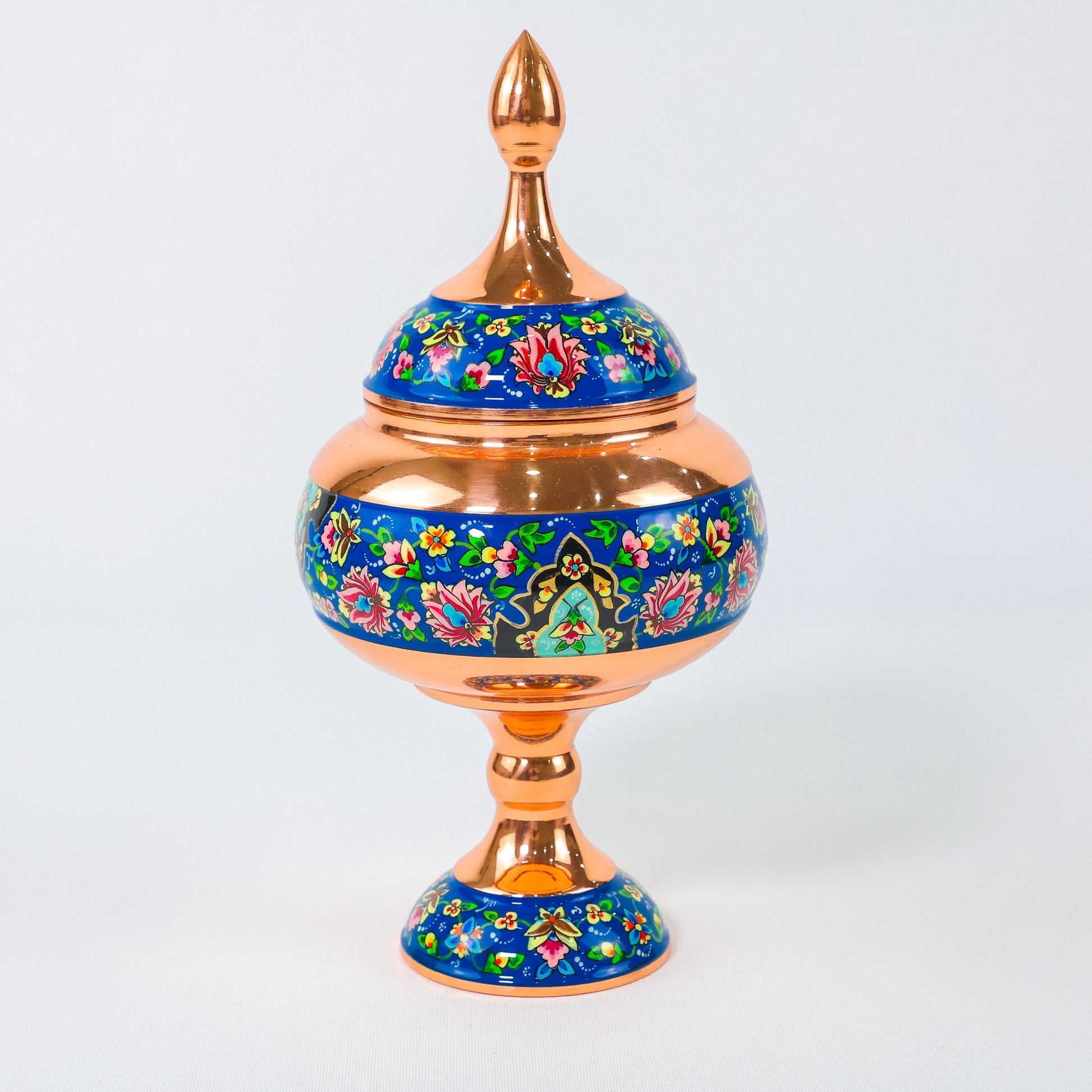 Pedestal Chocolate Bowl – Pardazi Design – Hand - Painted Copper – Size 25 cm - Meraas Gallery