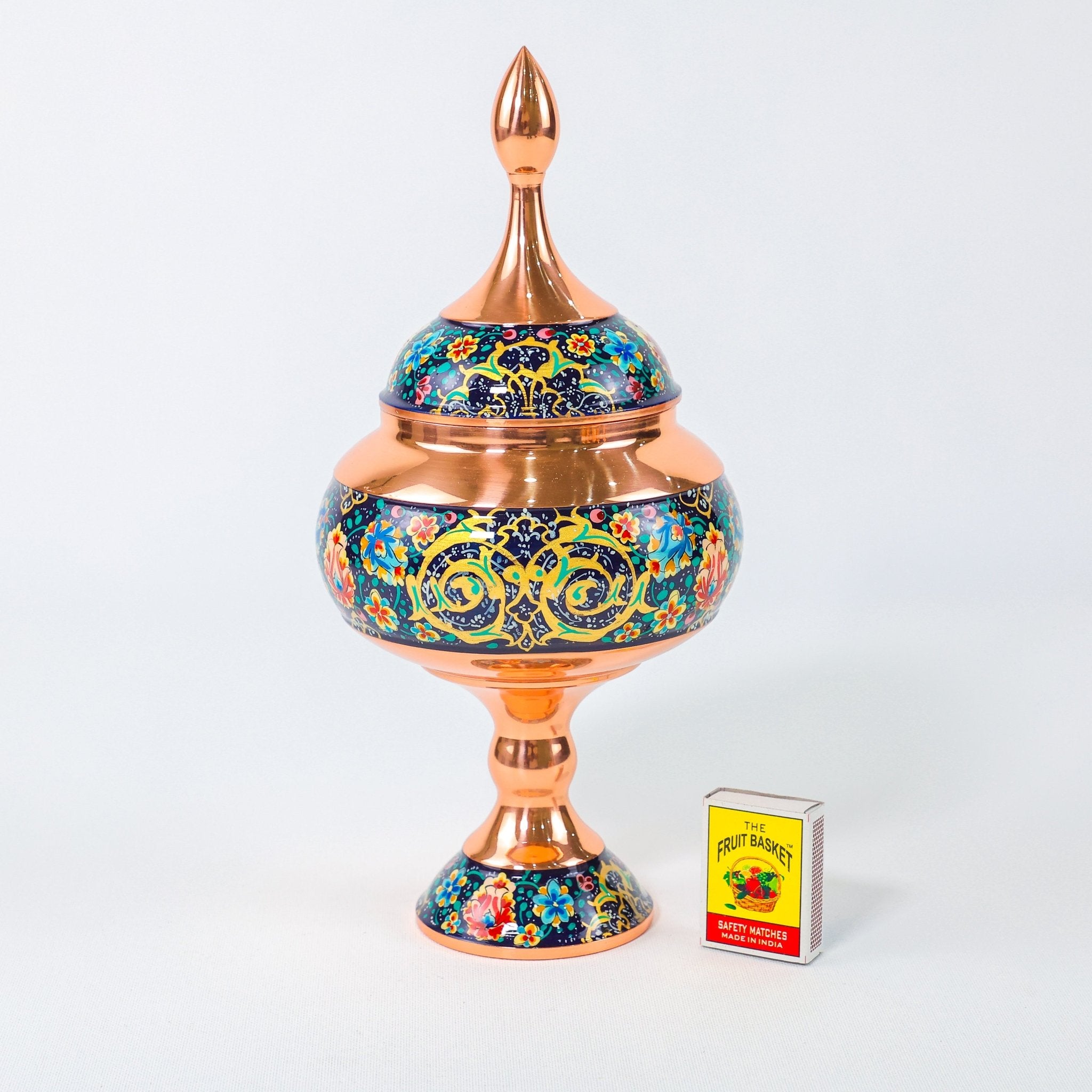 Chocolate Bowl – Copper & Pardazi Design (Ghorbanians) – Hand - Painted – Model 3 - Meraas Gallery