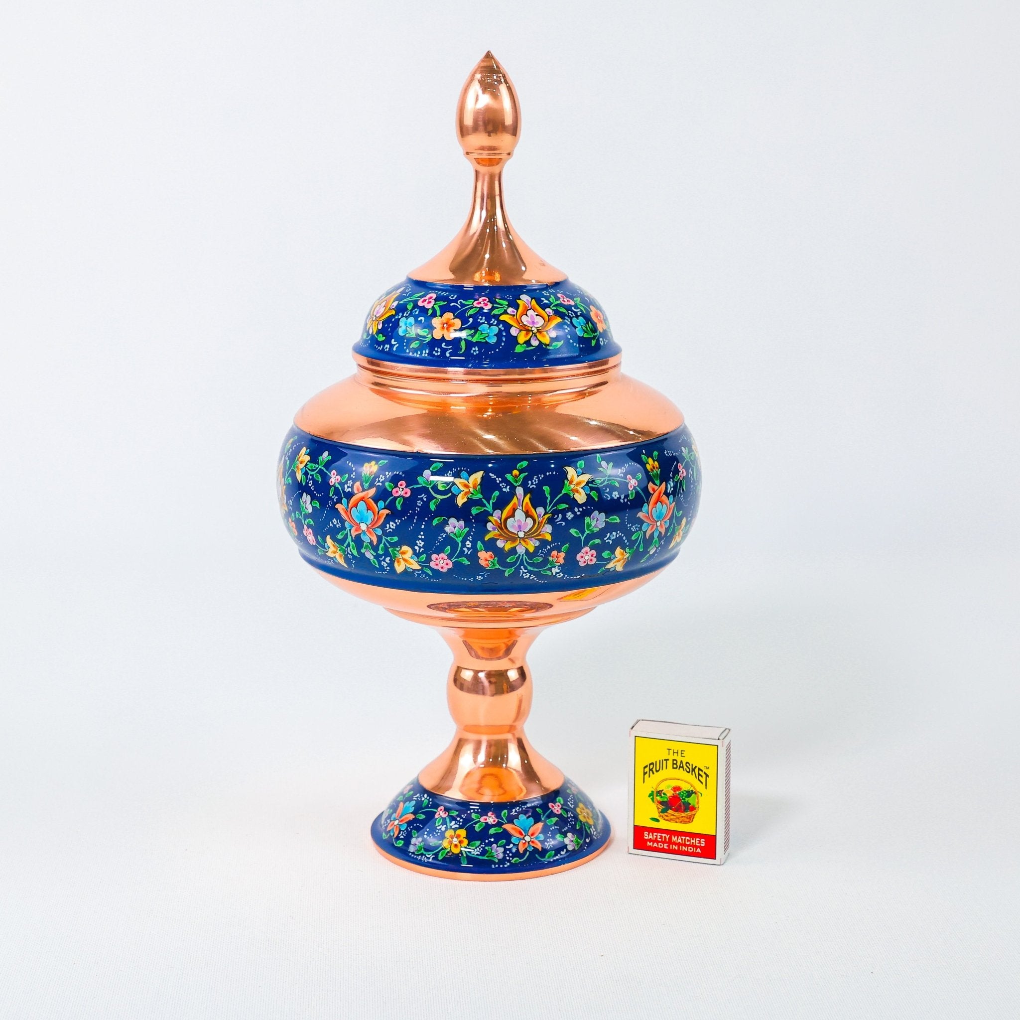 Pedestal Chocolate Bowl – Pardazi Design – Hand - Painted Copper – Size 25 cm - D3 - Meraas Gallery