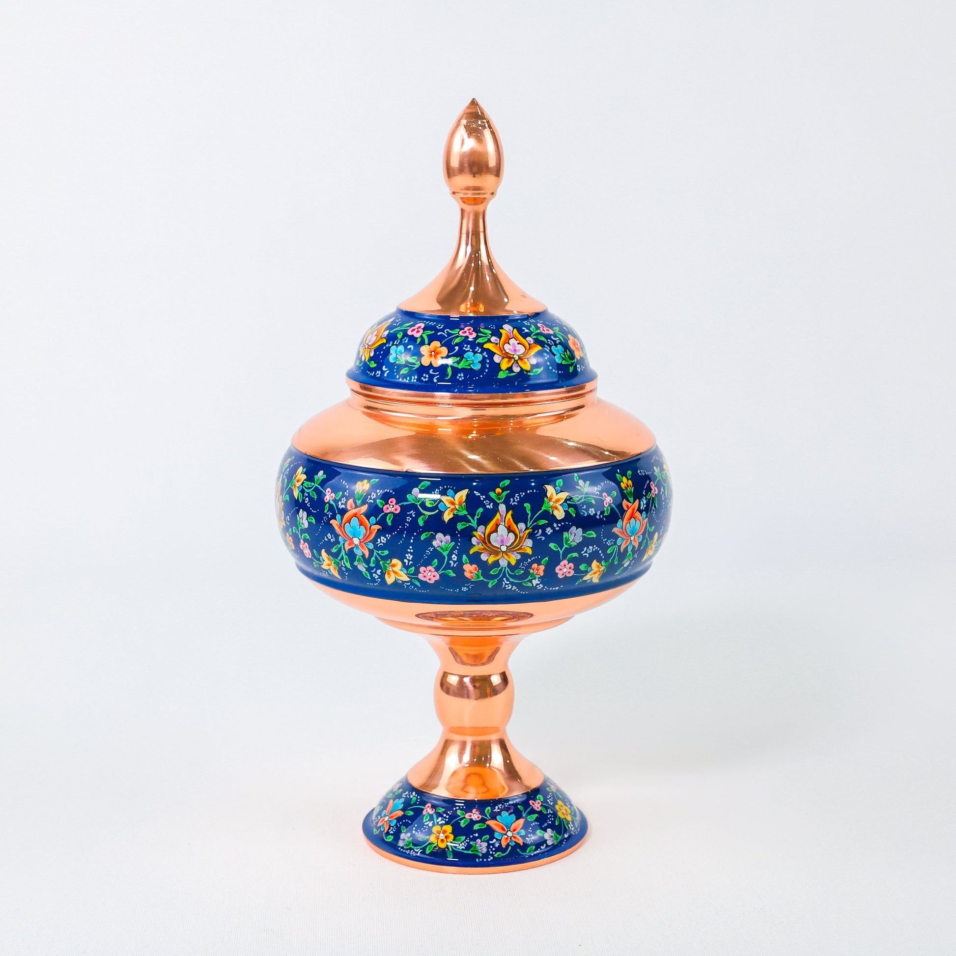 Pedestal Chocolate Bowl – Pardazi Design – Hand - Painted Copper – Size 25 cm - D3 - Meraas Gallery