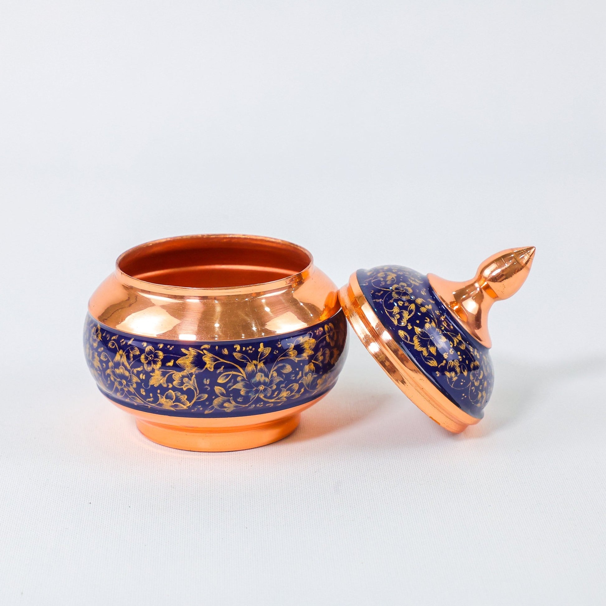 Sugar Bowl – Medium Size Golden Pardazi Design – Hand - Painted - Meraas Gallery