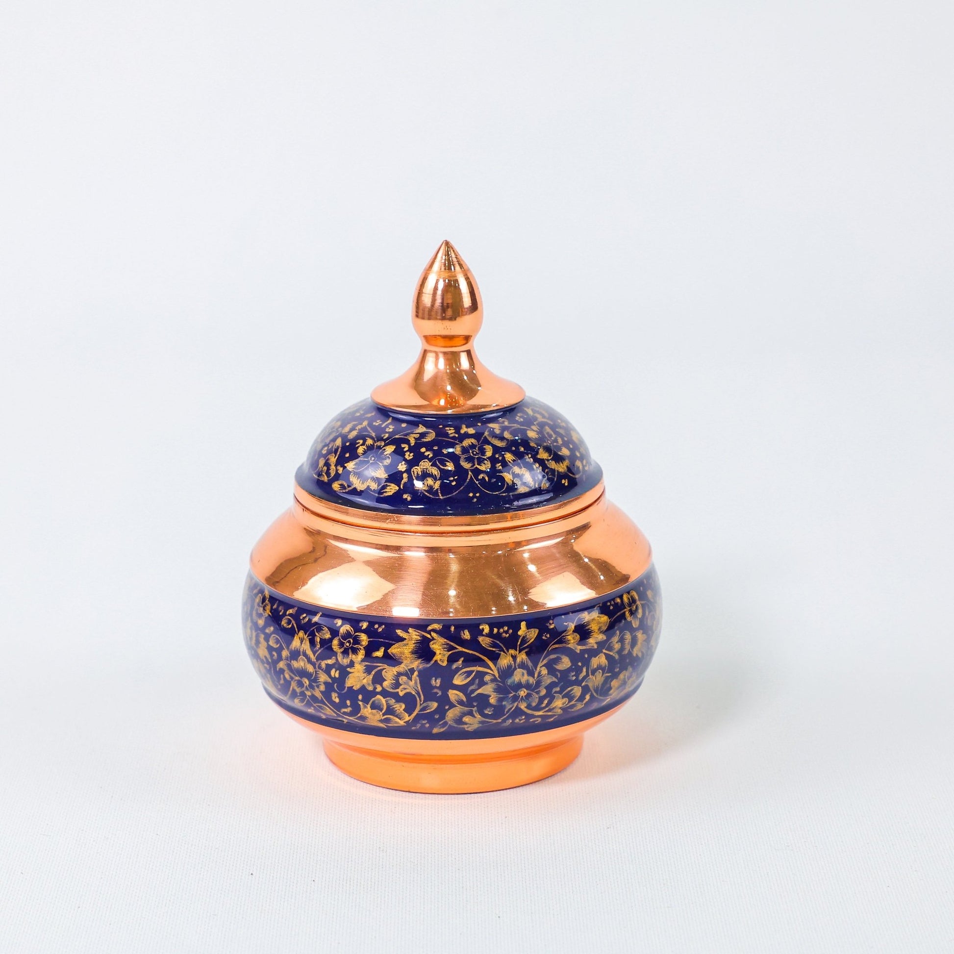 Sugar Bowl – Medium Size Golden Pardazi Design – Hand - Painted - Meraas Gallery