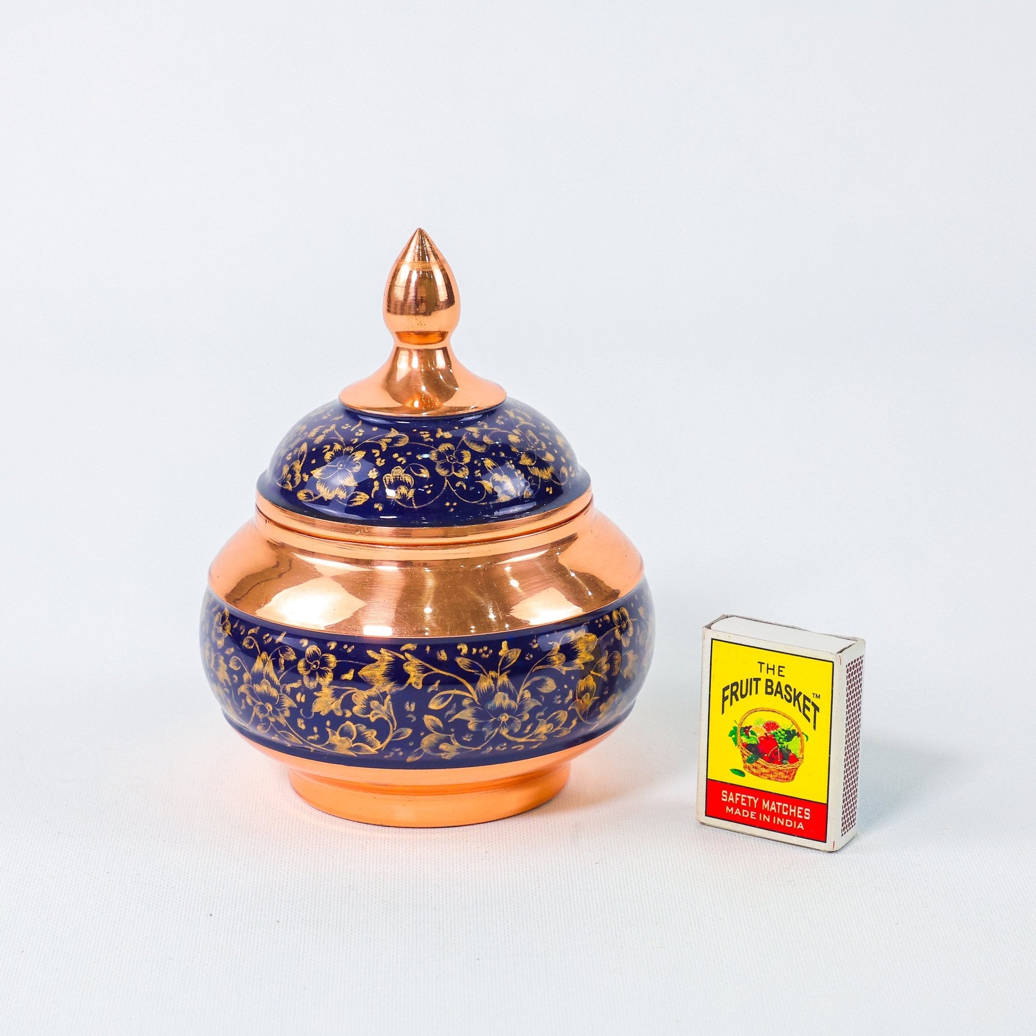 Sugar Bowl – Medium Size Golden Pardazi Design – Hand - Painted - Meraas Gallery