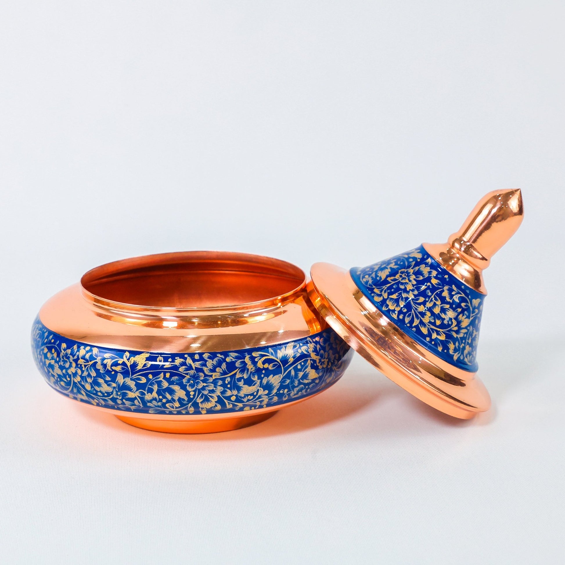 Chocolate Bowl – UFO Shape (Large) Golden Pardazi Design – Hand - Painted Copper - Meraas Gallery