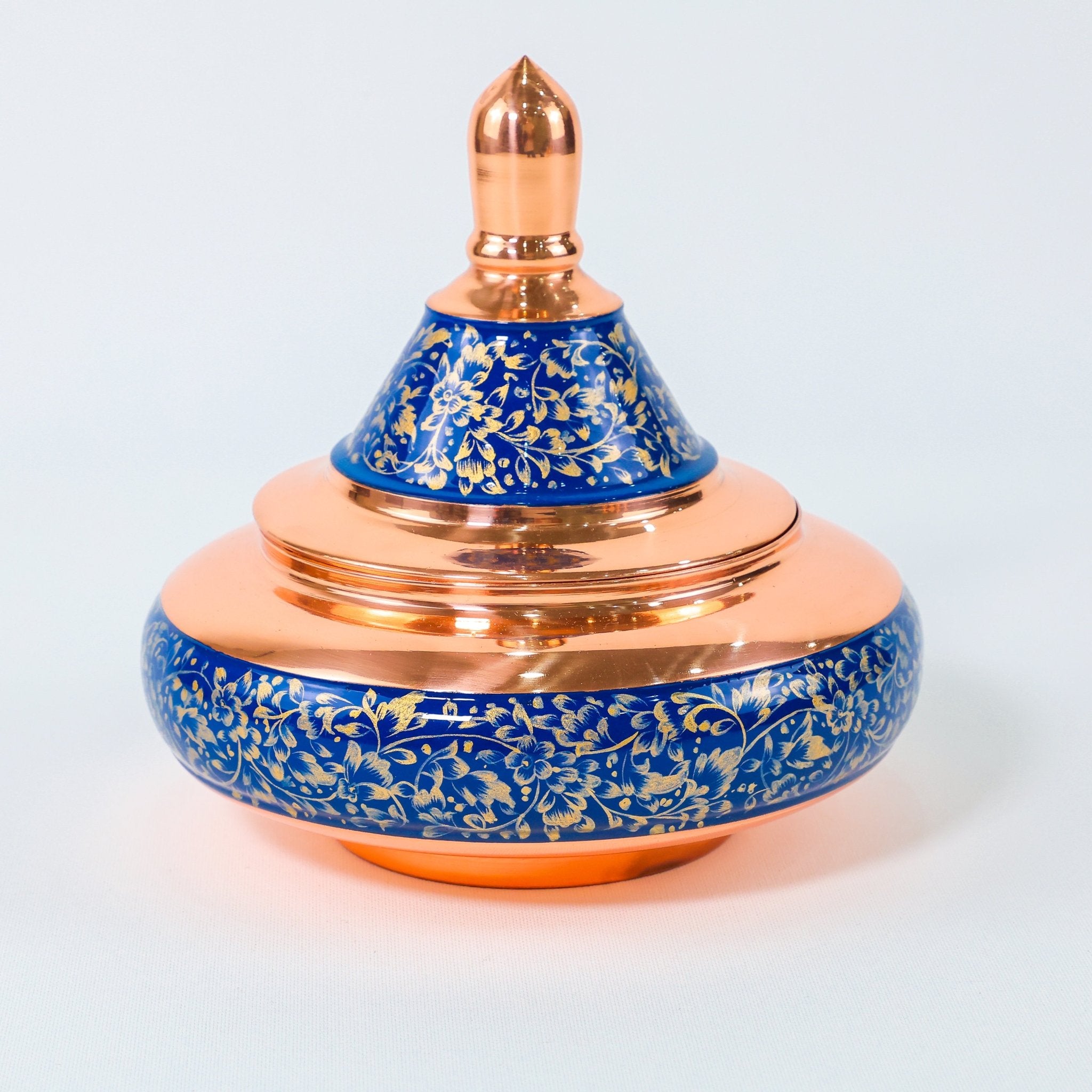 Chocolate Bowl – UFO Shape (Large) Golden Pardazi Design – Hand - Painted Copper - Meraas Gallery