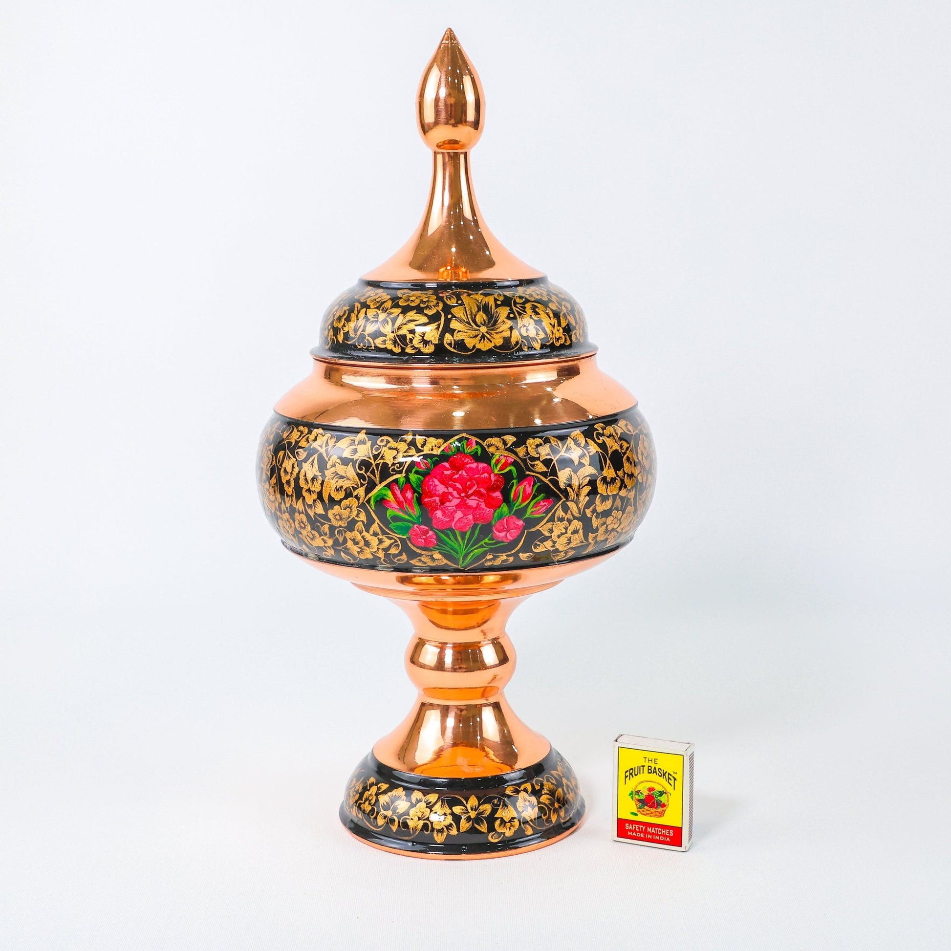 Pedestal Chocolate Bowl – Tashir Design – Hand - Painted Copper – Size 35 cm - Meraas Gallery