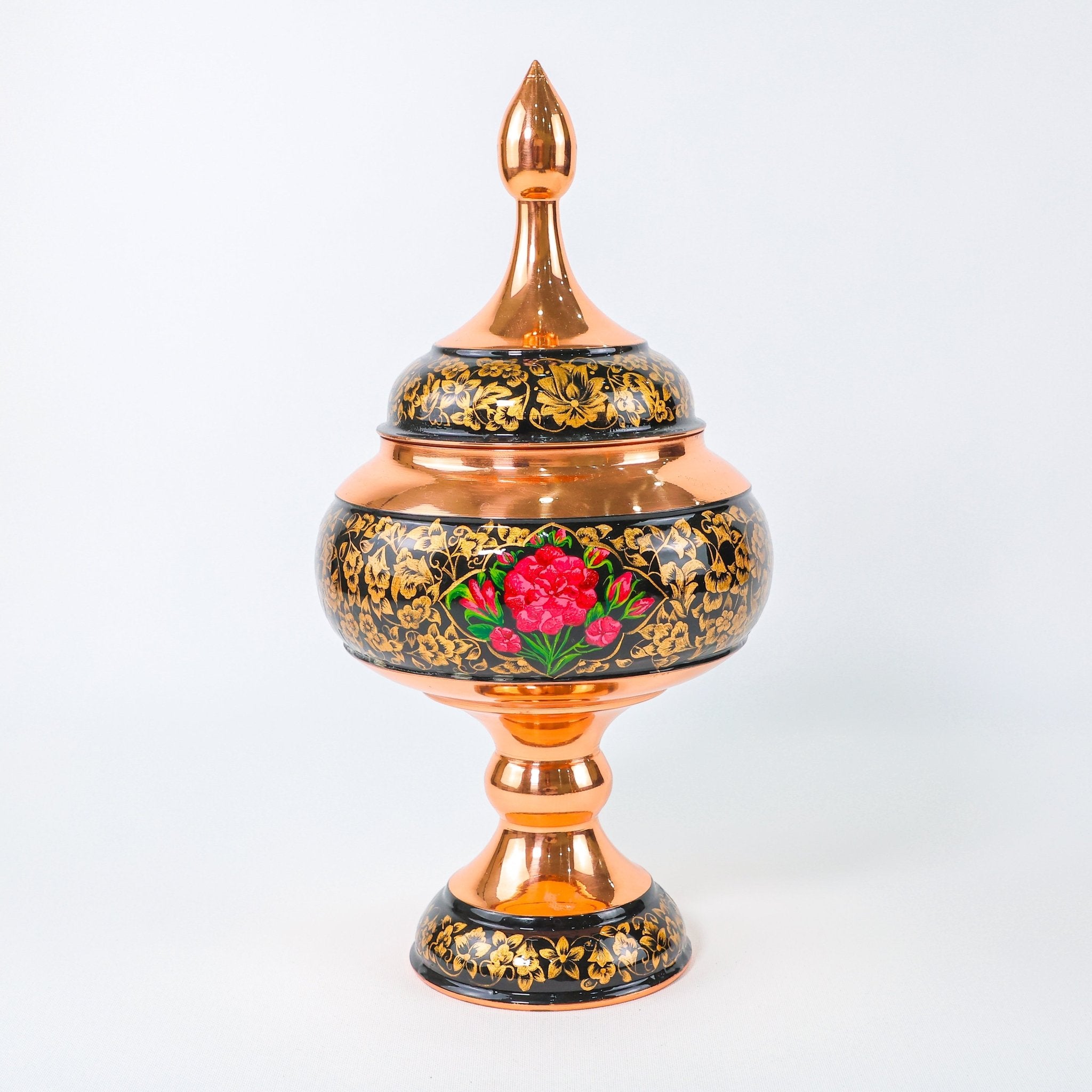 Pedestal Chocolate Bowl – Tashir Design – Hand - Painted Copper – Size 35 cm - Meraas Gallery