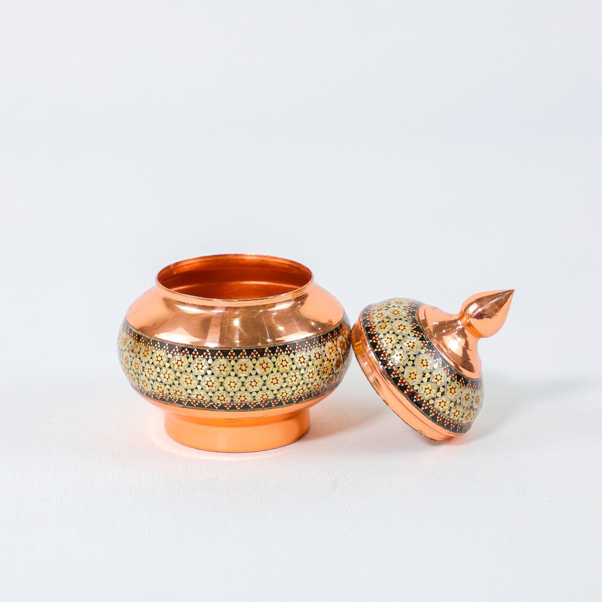 Mini Sugar Bowl – Bone Inlay – Size 12 cm - Meraas Gallery