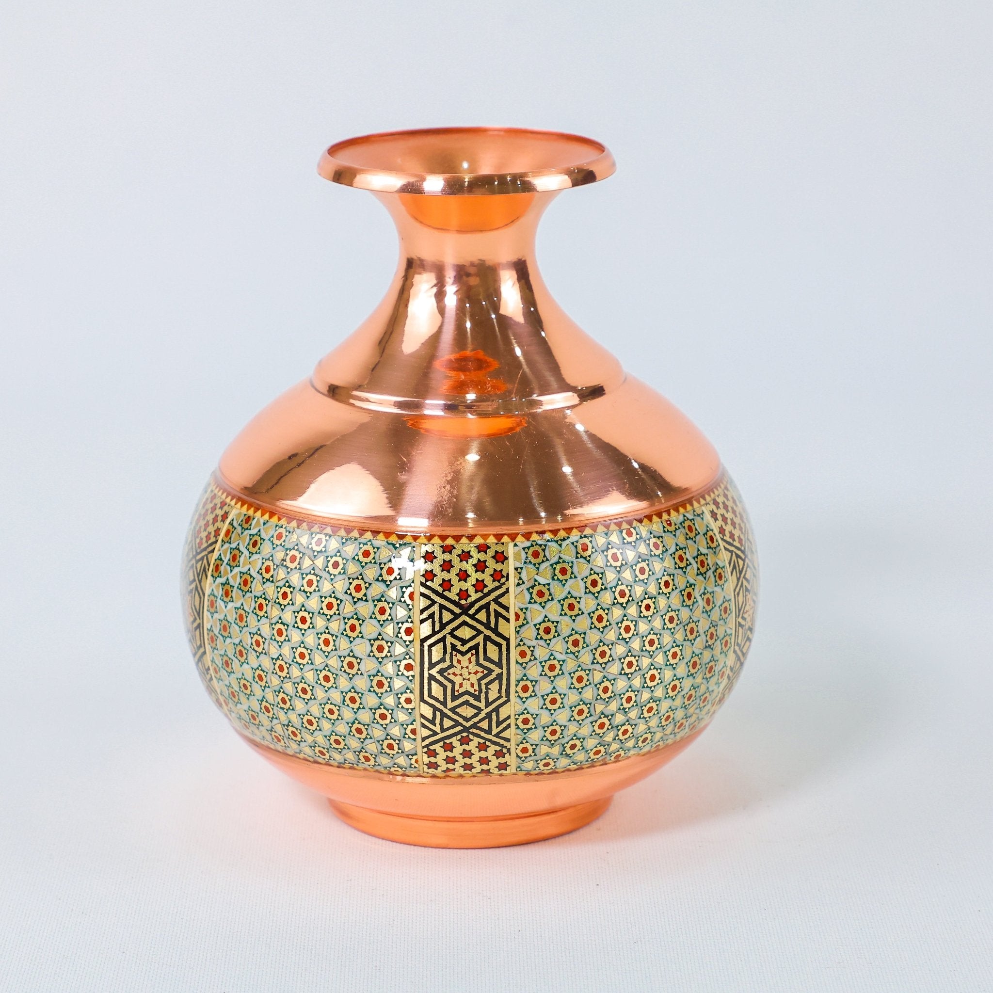Large Vase – Anari Shape Copper & Khatam Design (Ayoobi) - Meraas Gallery