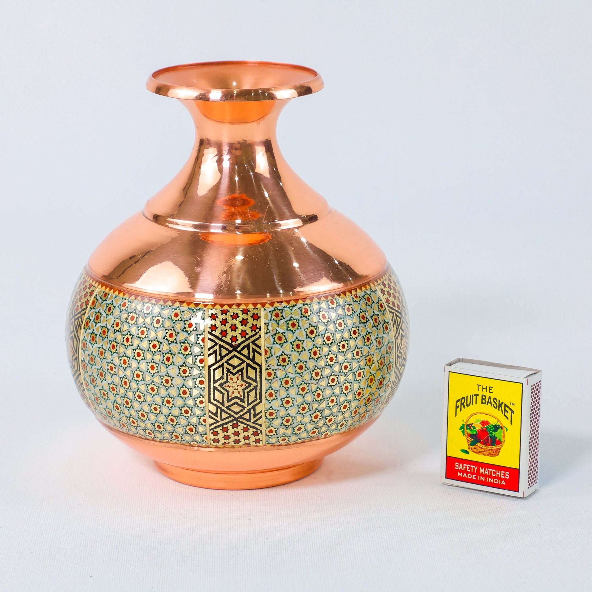 Large Vase – Anari Shape Copper & Khatam Design (Ayoobi) - Meraas Gallery