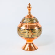 Sugar Bowl – Model 3 Short Pedestal Copper & Khatam Design (Premium) - Meraas Gallery