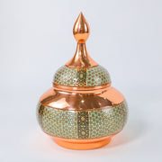 Large Sugar Bowl – Copper & Khatam Design (Ayoobi) – Size 30 cm - Meraas Gallery