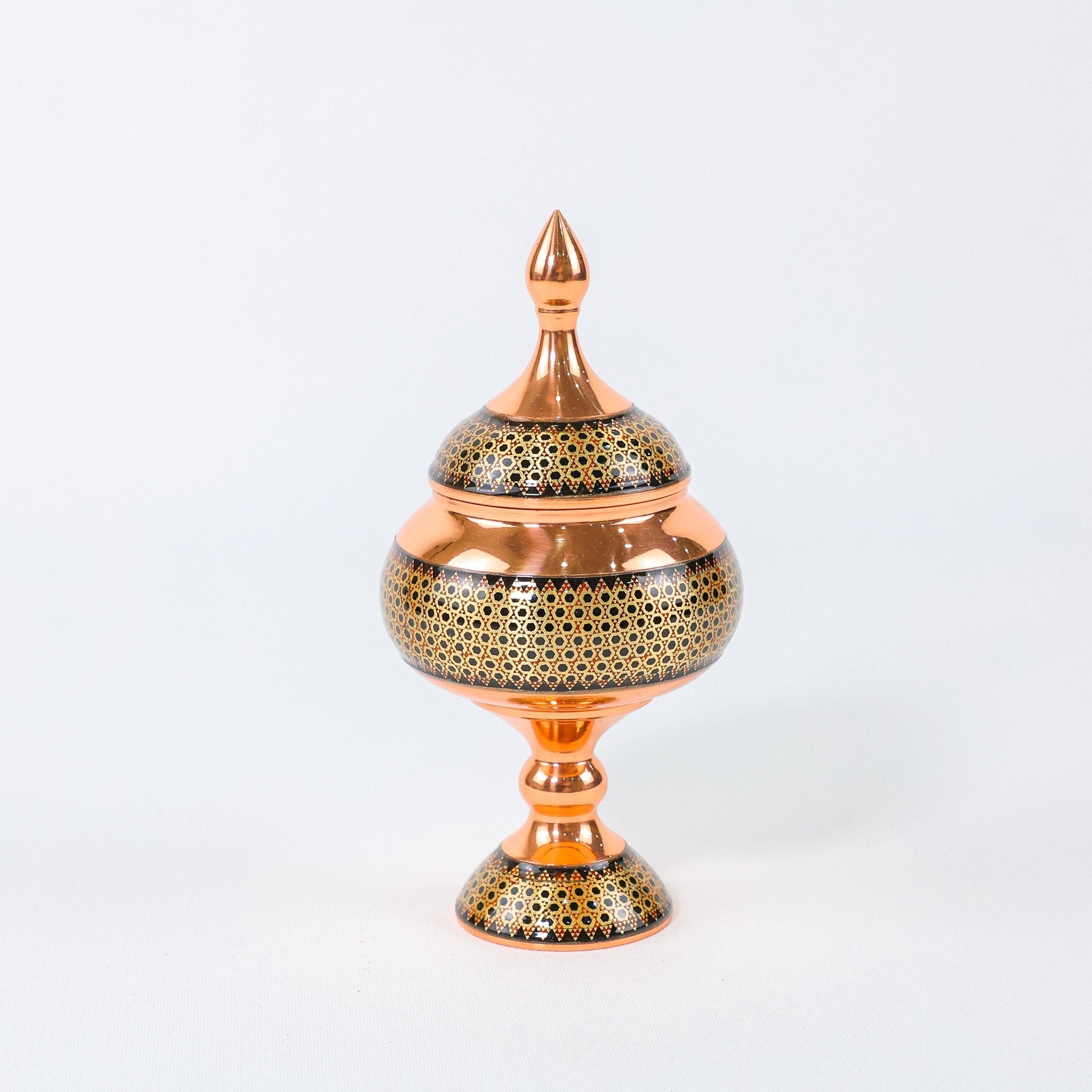 Chocolate Bowl – Model 1 Copper & Khatam Design (Premium) - Meraas Gallery