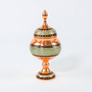 Pedestal Sugar Bowl – Copper & Khatam Design (Artistic) – Size 20 cm - Meraas Gallery