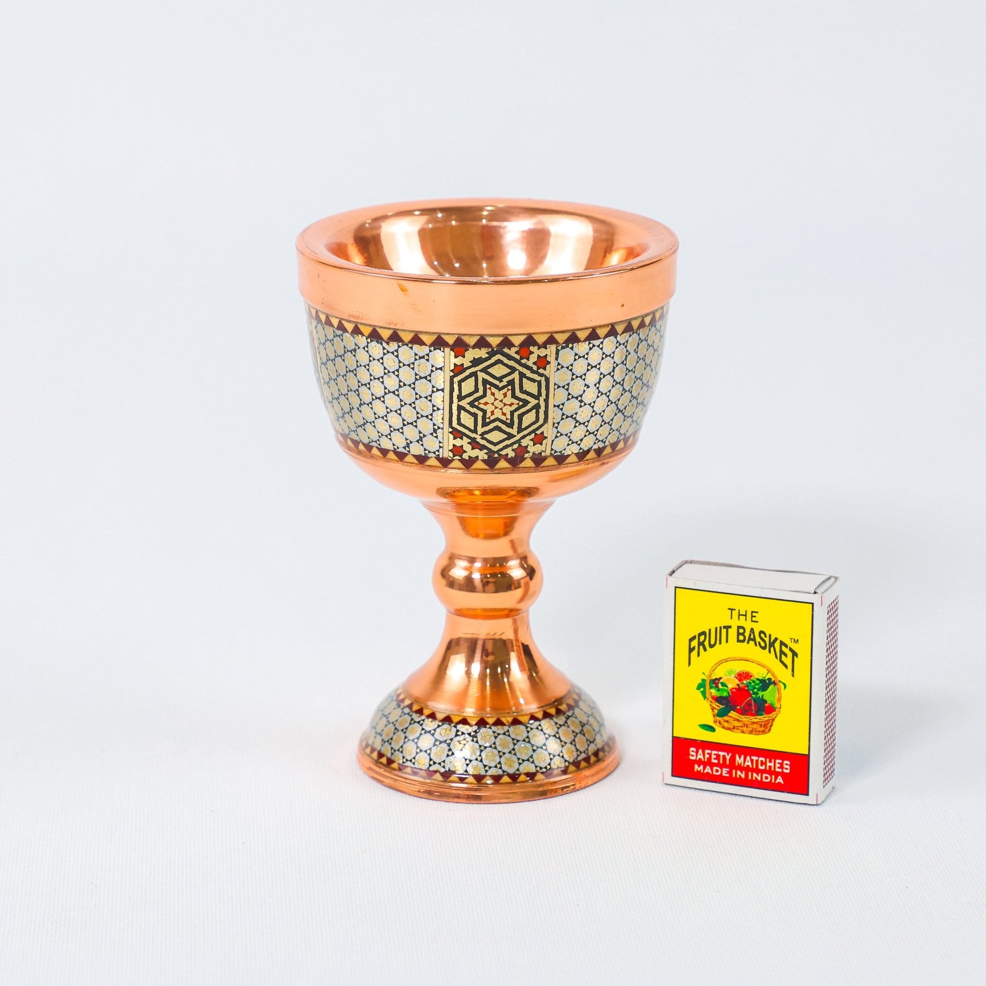 Sangab Bowl – Copper & Khatam Design (Ayoobi) – Size 11 cm - Meraas Gallery