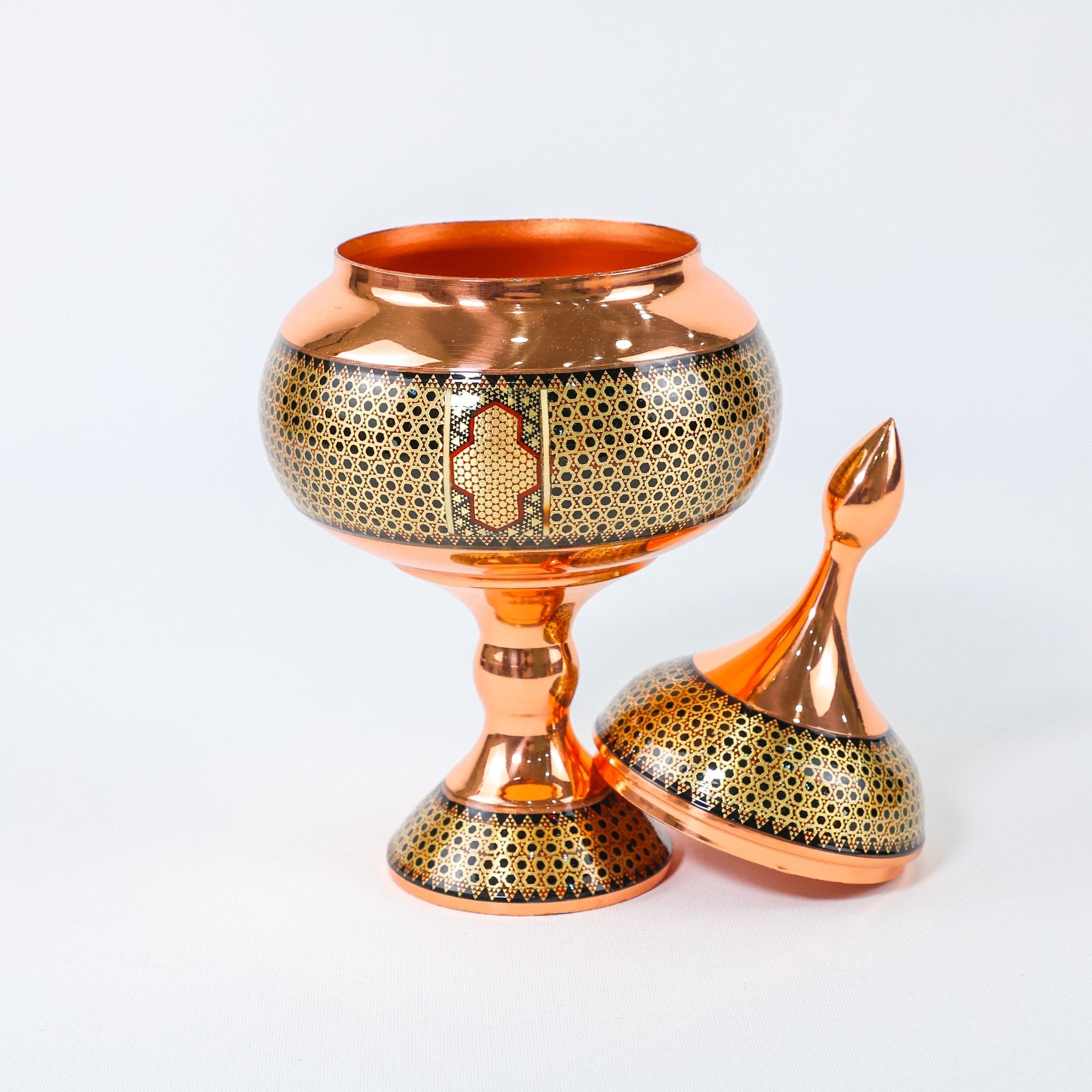 Chocolate Bowl – Model 3 Copper & Khatam Design (Premium) - Meraas Gallery