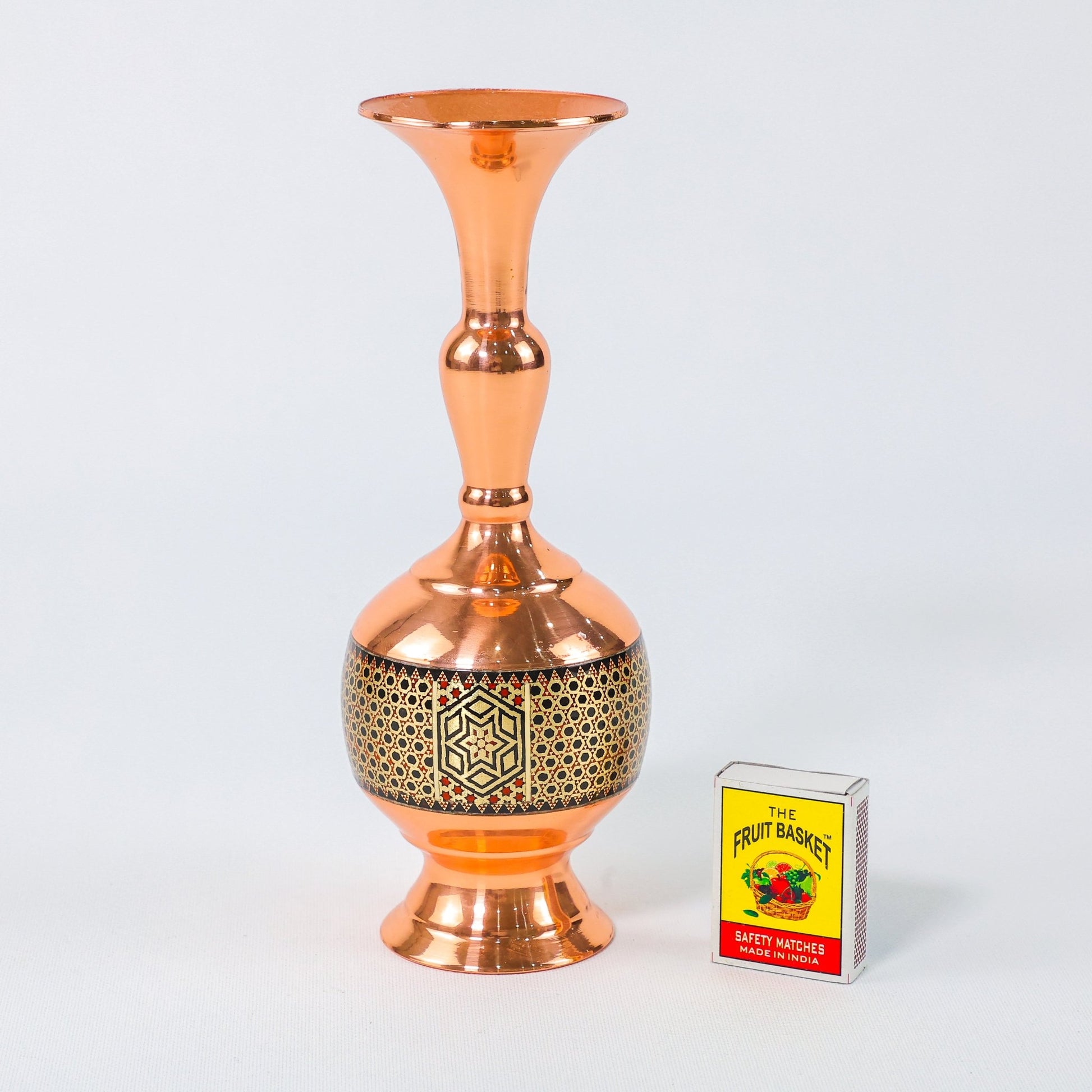 Vase – Gilasi Shape Copper & Khatam Design – Size 20 cm - Meraas Gallery