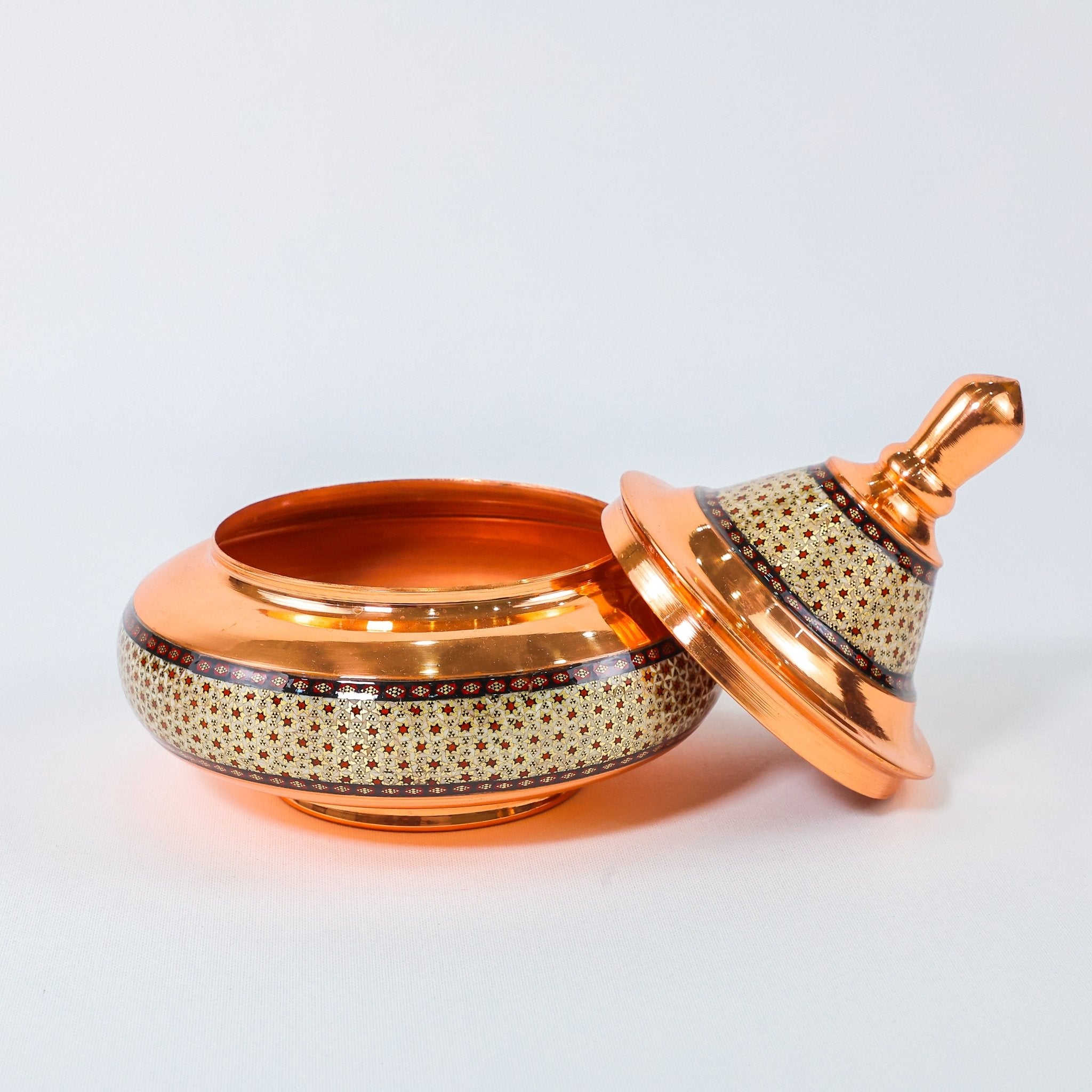 Chocolate Bowl – Copper & Khatam Design – Large UFO Shape - Meraas Gallery