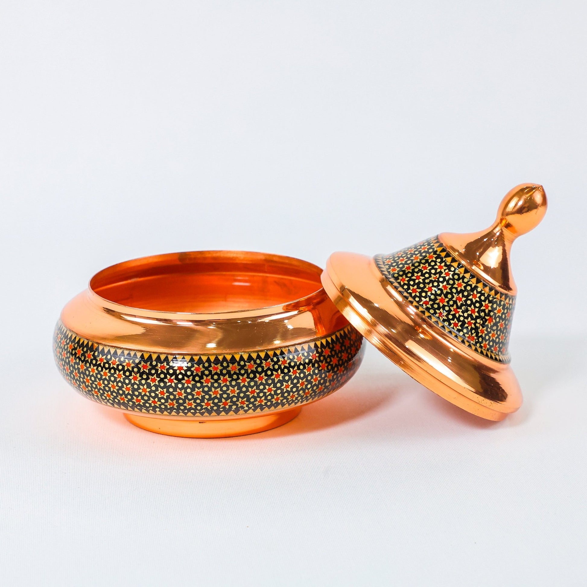 Chocolate Bowl – Copper & Khatam Design – Small UFO Shape - Meraas Gallery