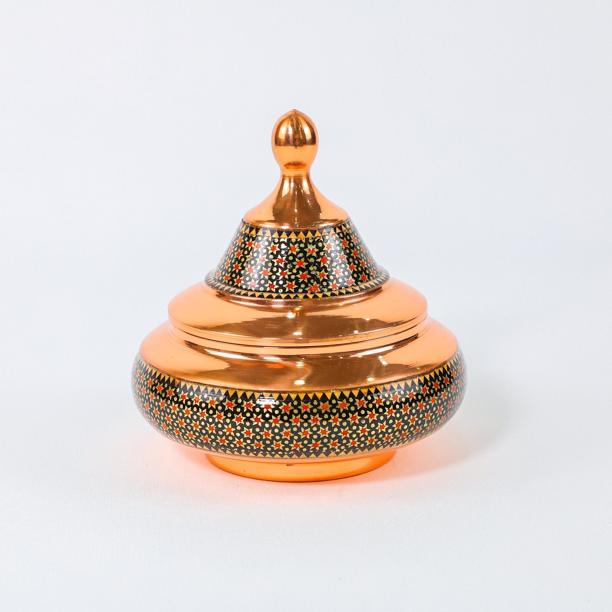 Chocolate Bowl – Copper & Khatam Design – Small UFO Shape - Meraas Gallery