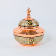 Sugar Bowl – Seljuk Style Copper & Khatam Design - Meraas Gallery