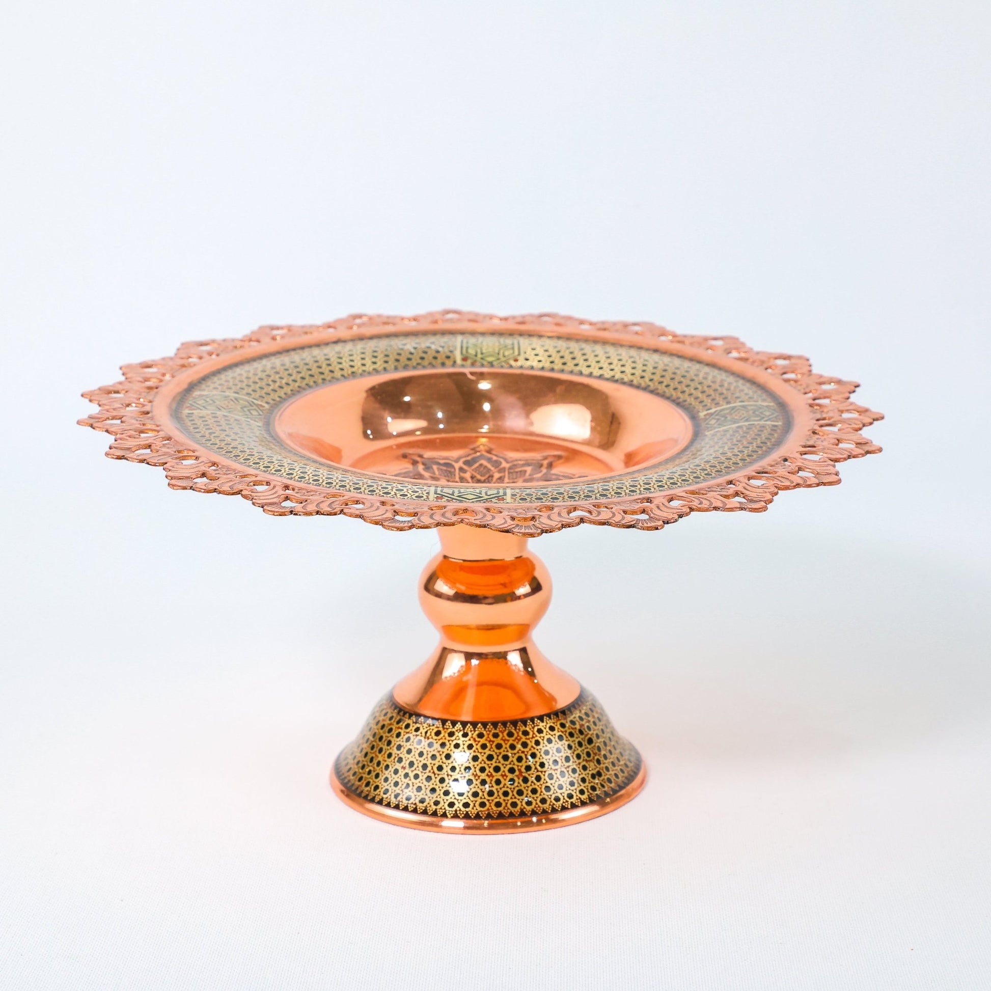 Sweet Bowl – Copper & Khatam Design – Size 26 cm - Meraas Gallery