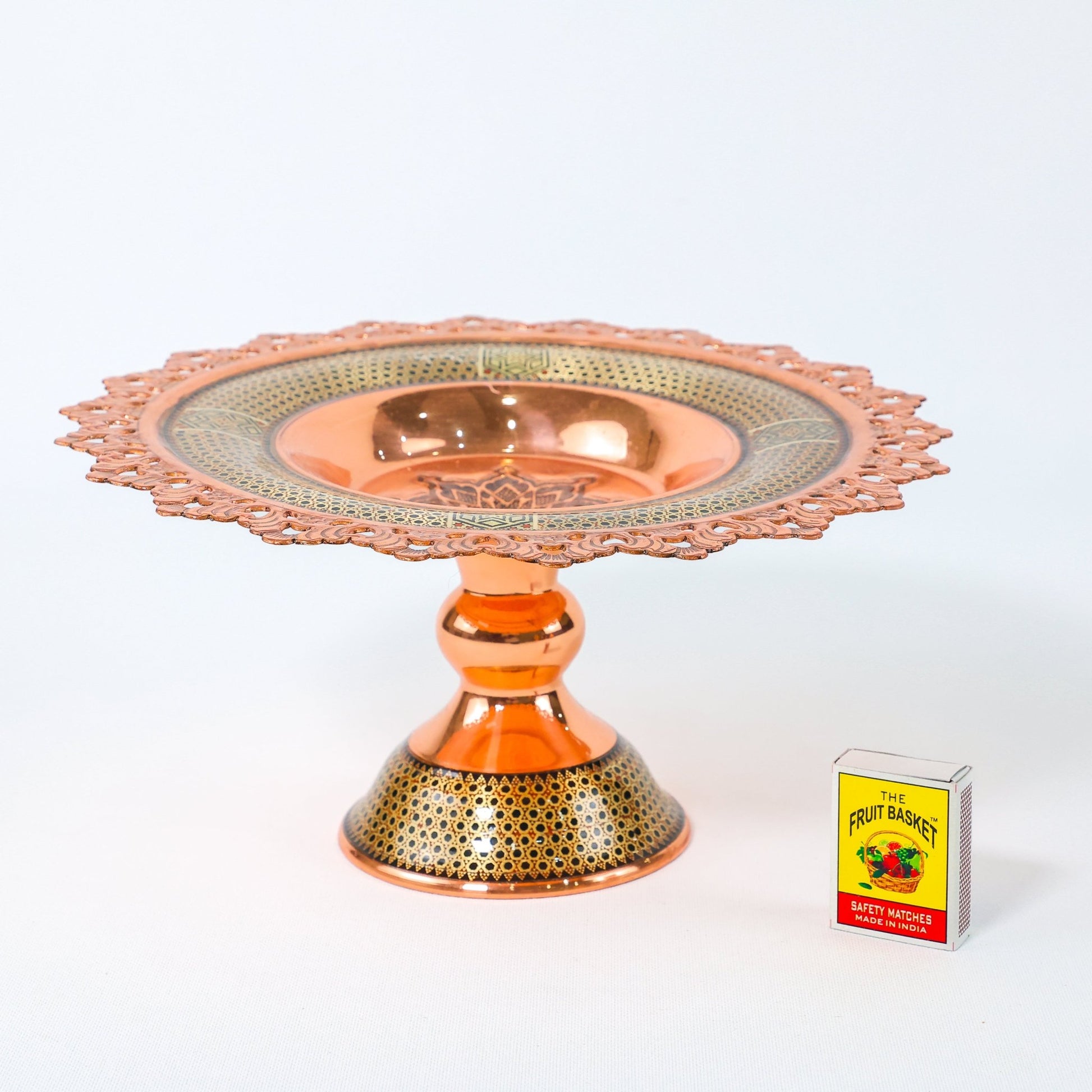 Sweet Bowl – Copper & Khatam Design – Size 26 cm - Meraas Gallery