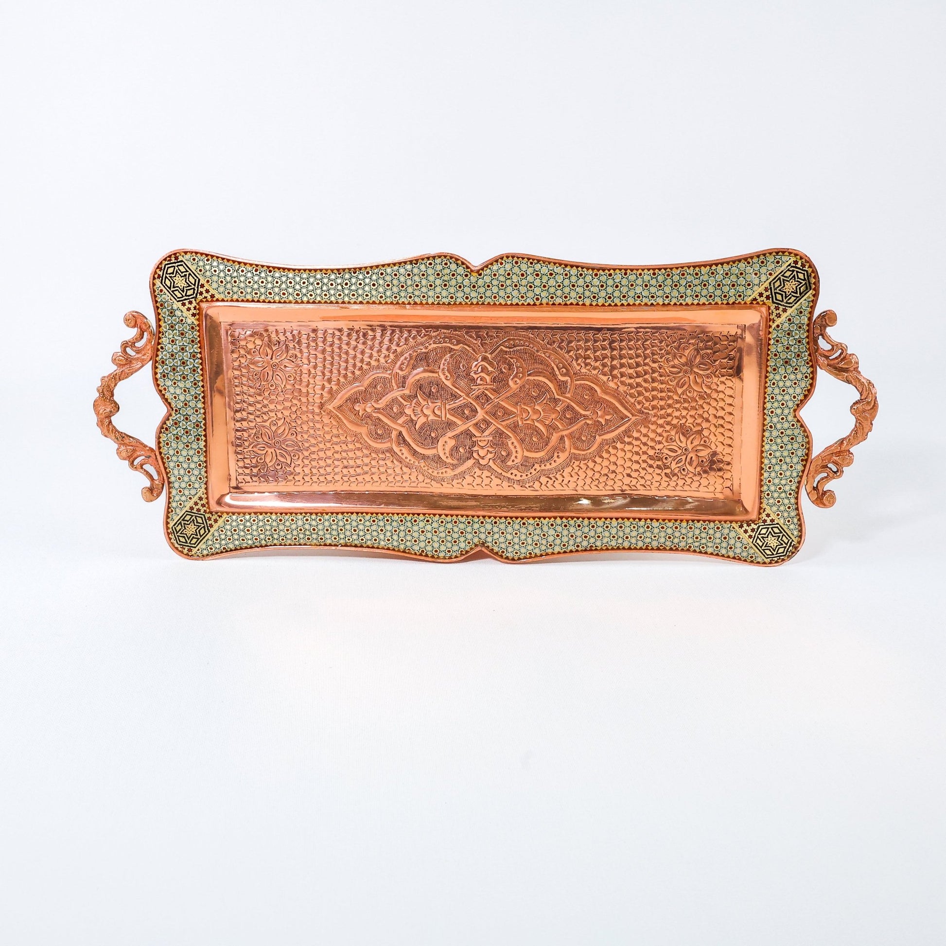 Swiss Roll Tray – Copper & Khatam Design - Meraas Gallery